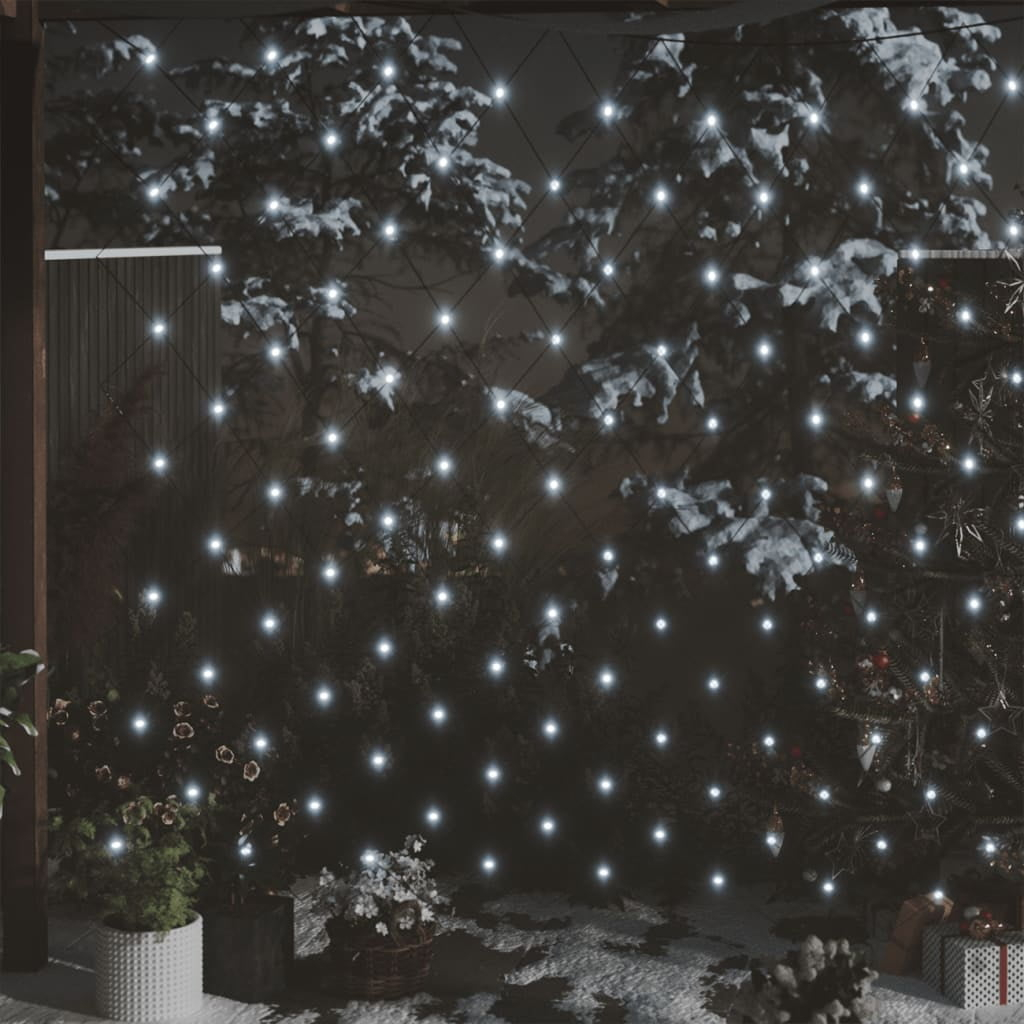 Cold White LED Outdoor Christmas Net Lights with 8 Effects