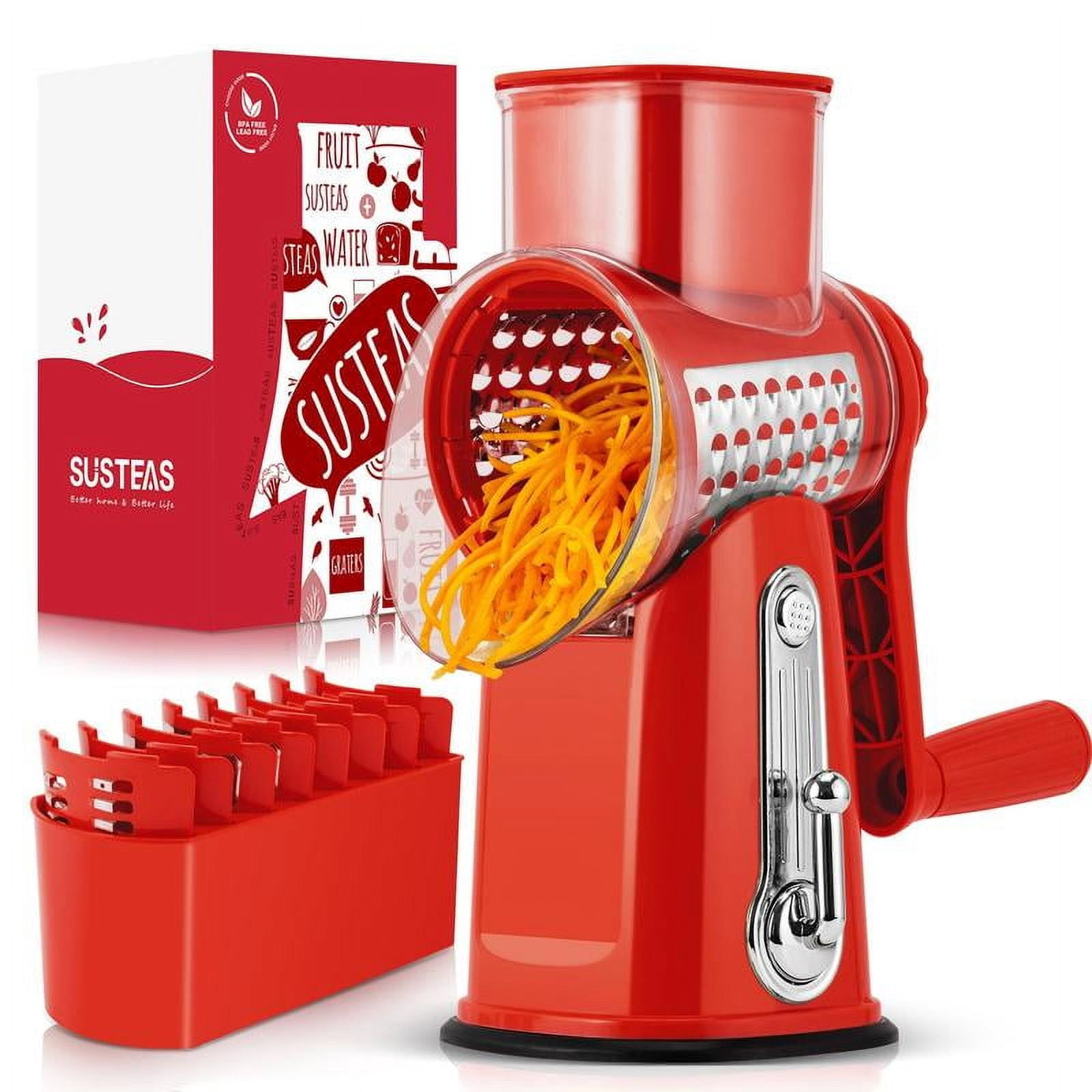 Marlin Rotary Cheese Grater and Vegetable Shredder with Handle