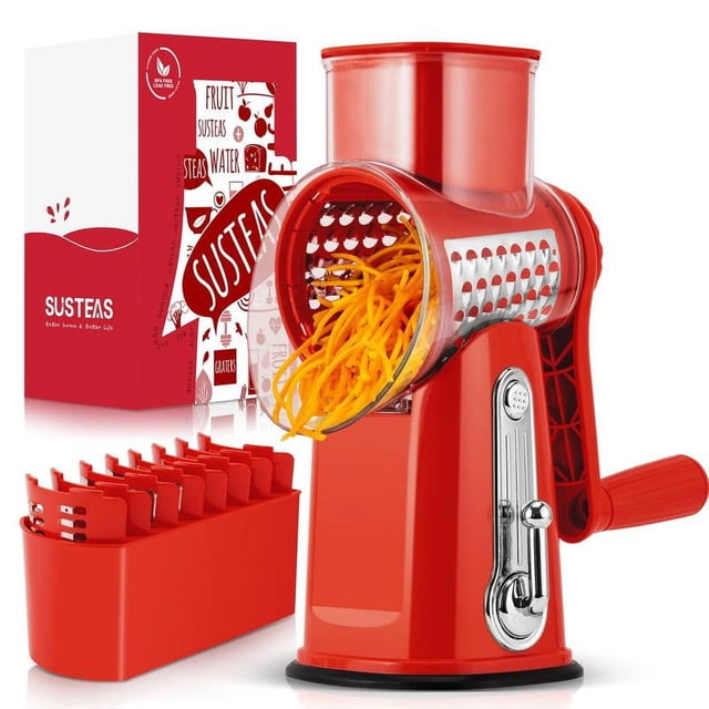 Marlin Rotary Cheese Grater and Vegetable Shredder with Handle