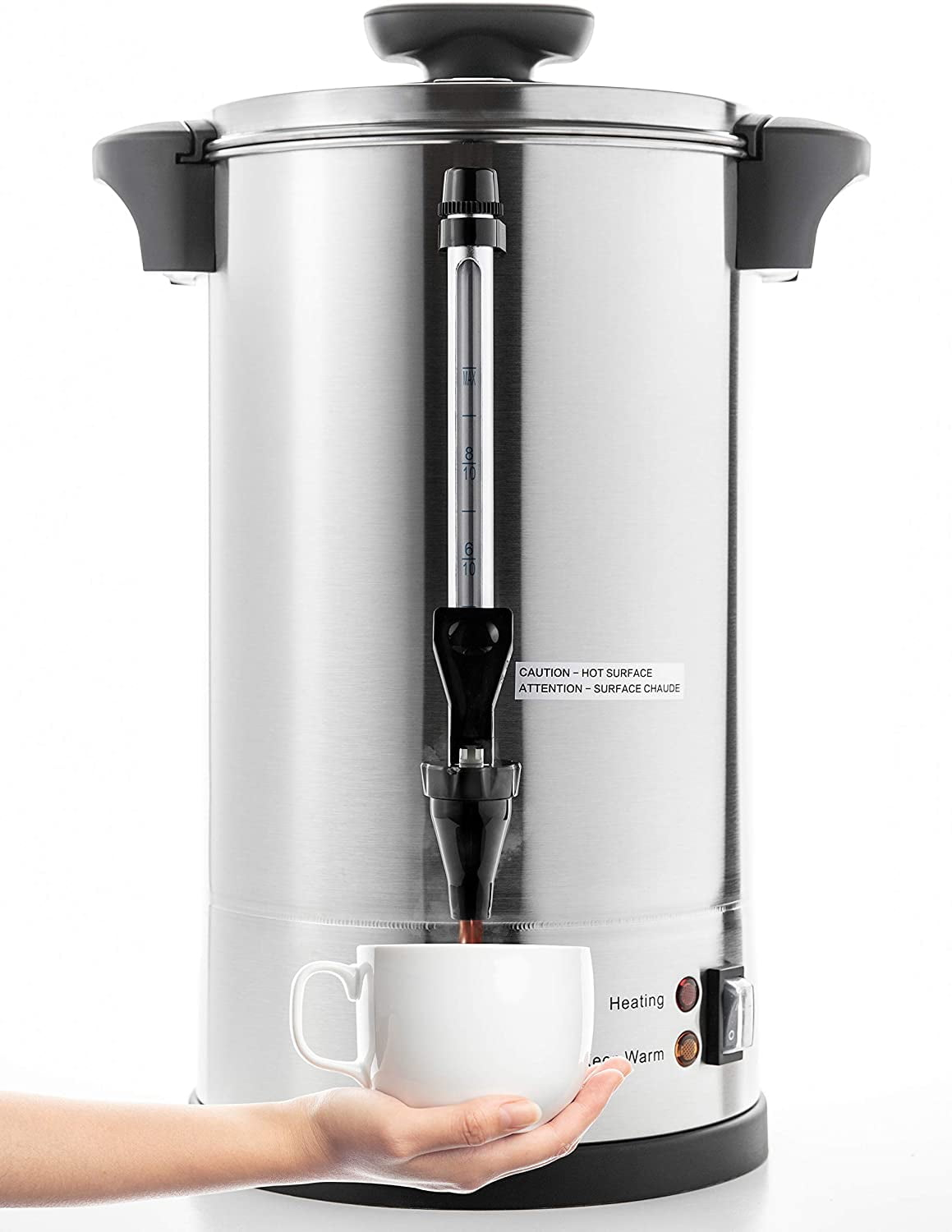 SYBO Commercial Grade Stainless Steel Percolate Coffee Maker Hot Water Urn, 55 CUP 8L
