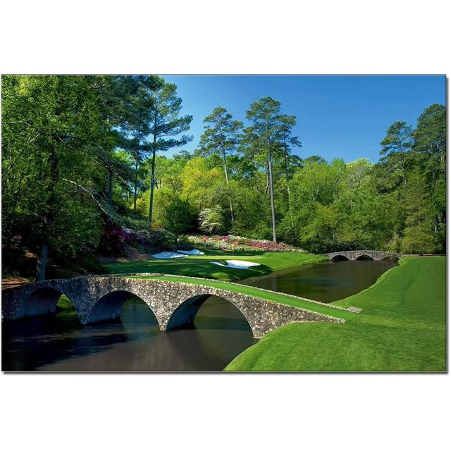 SYDposter Large Gym Men Cave Decor Golf Club Sport Landscape Artwork Canvas Painting for Bedroom Wall Art Augusta National Golf Course Home Decor Poster Print Unframed 24x36in