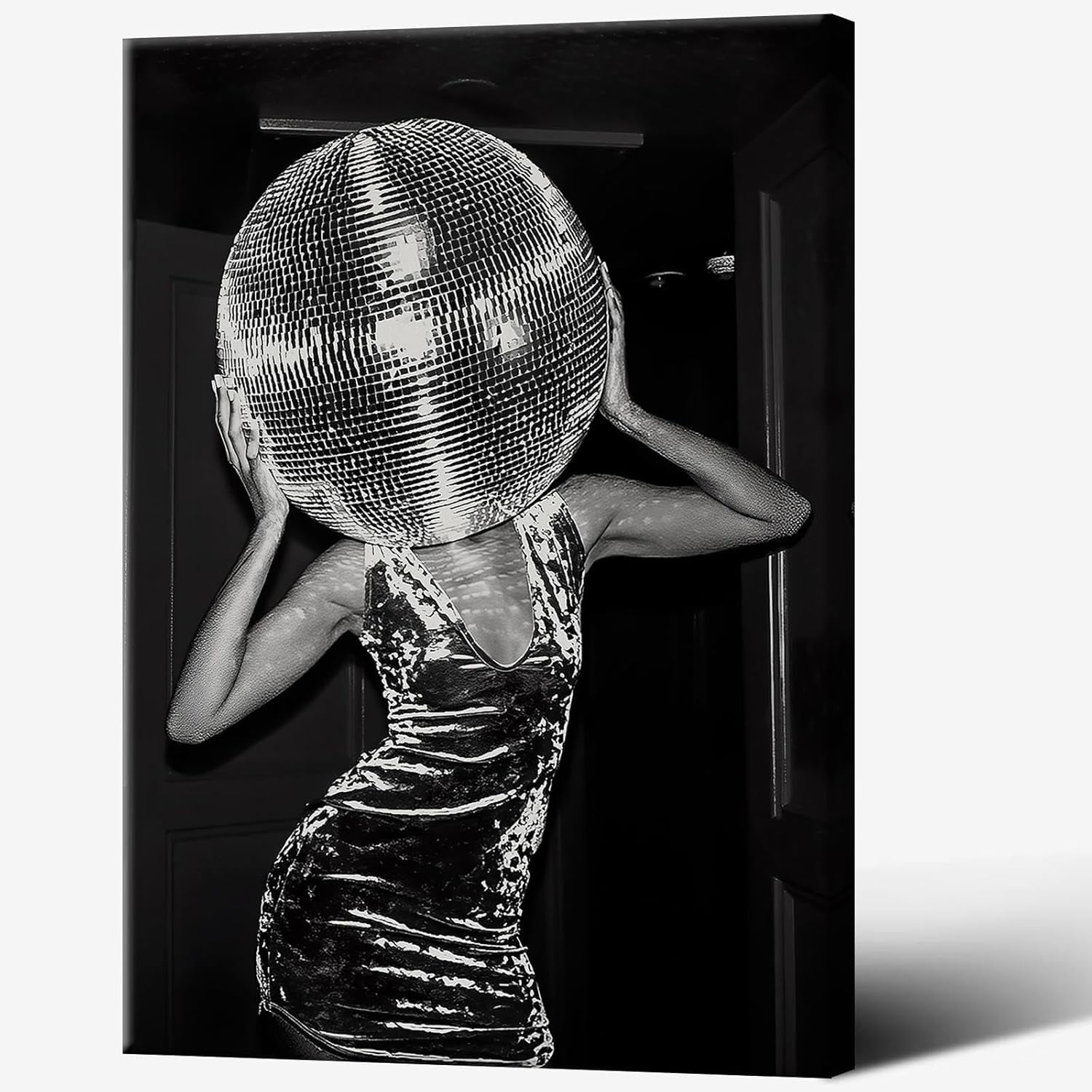 Music Aesthetics Poster Prints Funny Black and White Canvas Wall Art Trendy Retro Music Party Funky Wall Decor for Living Room Bar 12x16in Unframed