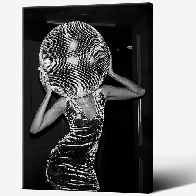 Music Aesthetics Poster Prints Funny Black and White Canvas Wall Art Trendy Retro Music Party Funky Wall Decor for Living Room Bar 12x16in Unframed