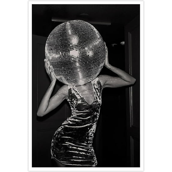 Music Aesthetics Poster Prints Funny Black and White Canvas Wall Art Trendy Retro Music Party Funky Wall Decor for Living Room Bar 12x16in Unframed