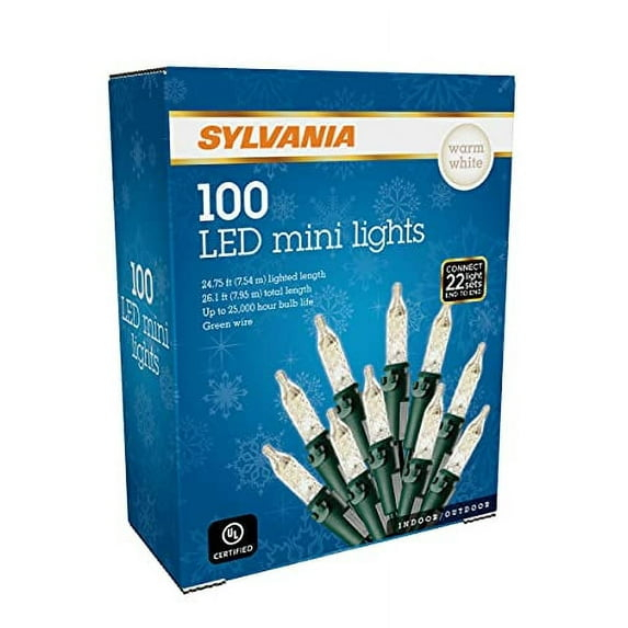 SYLVANIA 100 LED MINI LIGHTS WARM WHITE