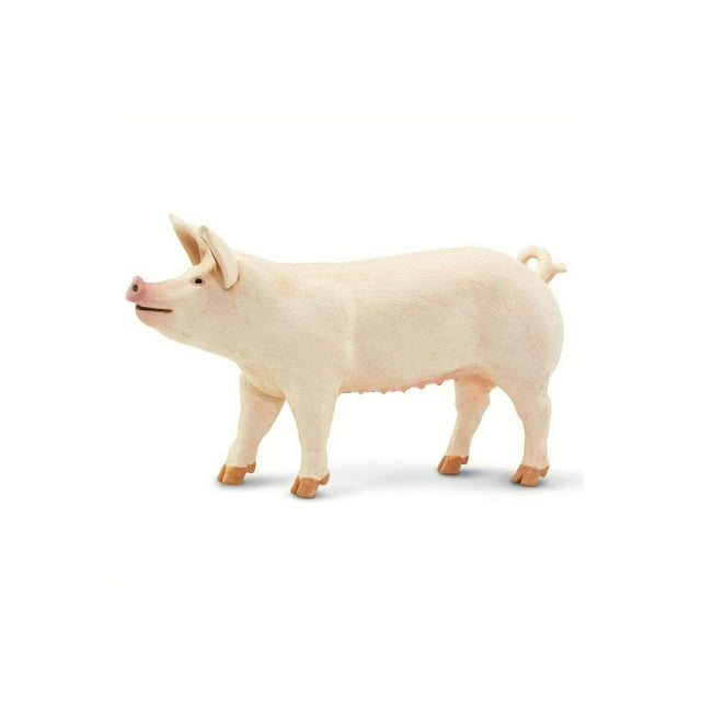 Safari Ltd. Large White Pig - Realistic 4" Farm Animal Figure - Educational Toy for Boys, Girls, & Kids Ages 3+