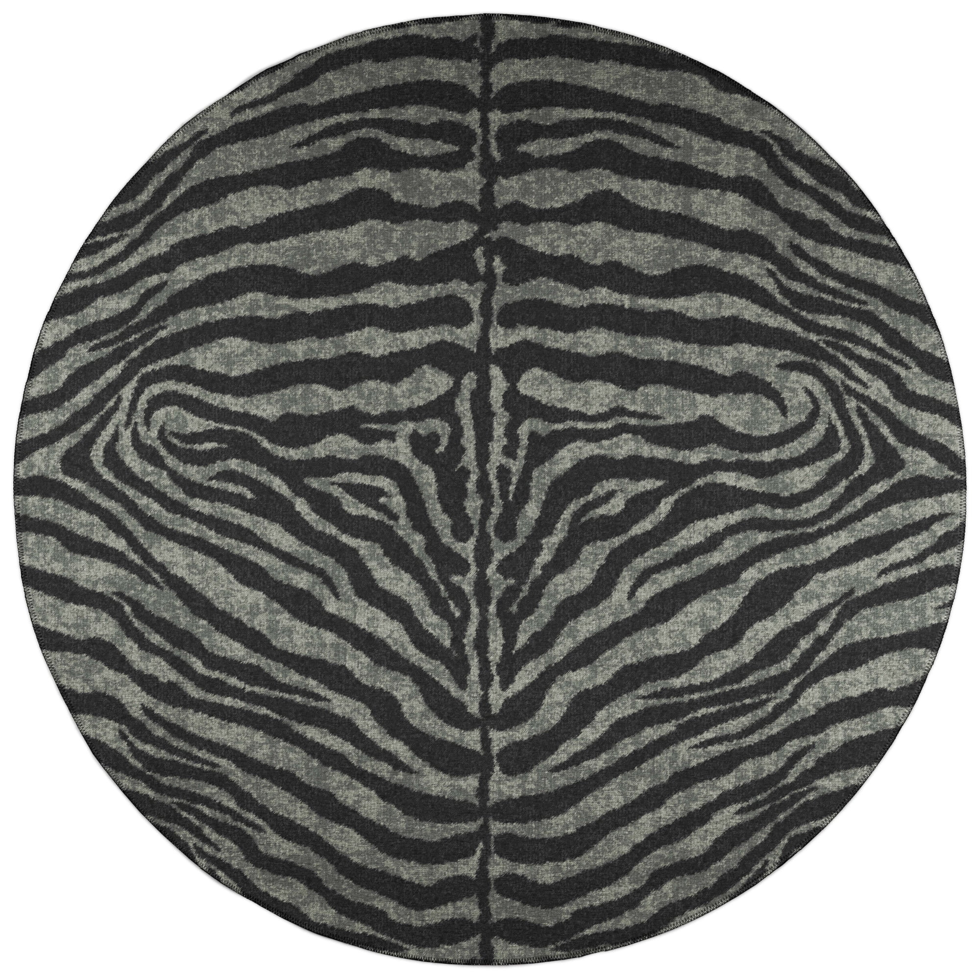Addison Rugs Addison Indoor/ Outdoor Safari Zebra Animal Print Washable Area Rug 8' x 8' - Shadow