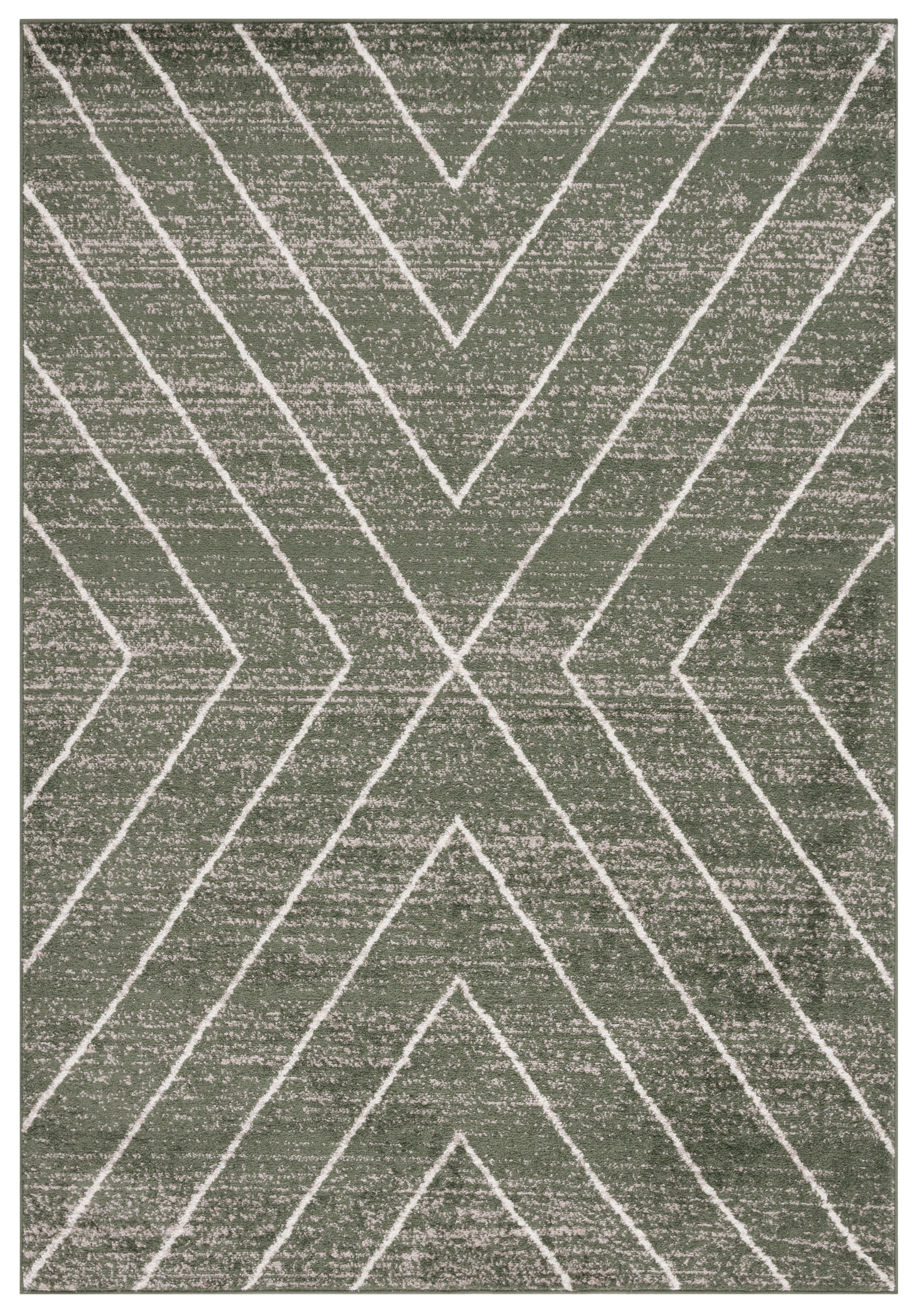 SAFAVIEH Adirondack Evonne Geometric Area Rug, Dark Green/Ivory, 6' x 9'