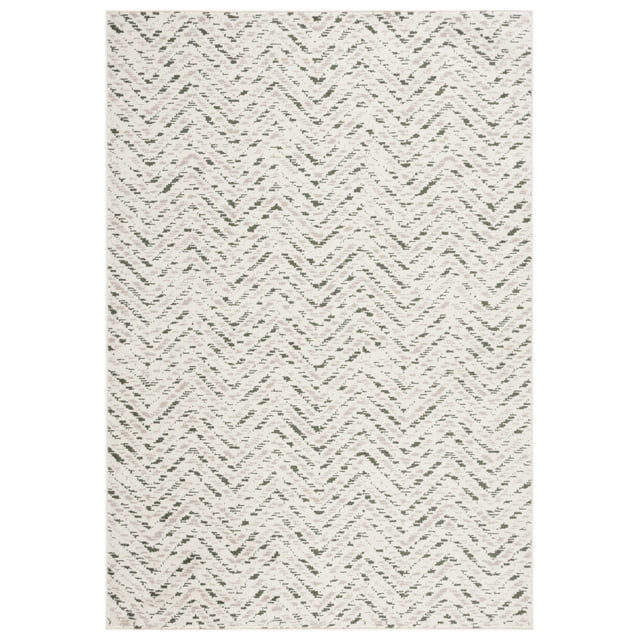 SAFAVIEH Adirondack Altan Striped Area Rug, Ivory/Dark Green, 5'1" x 7'6"