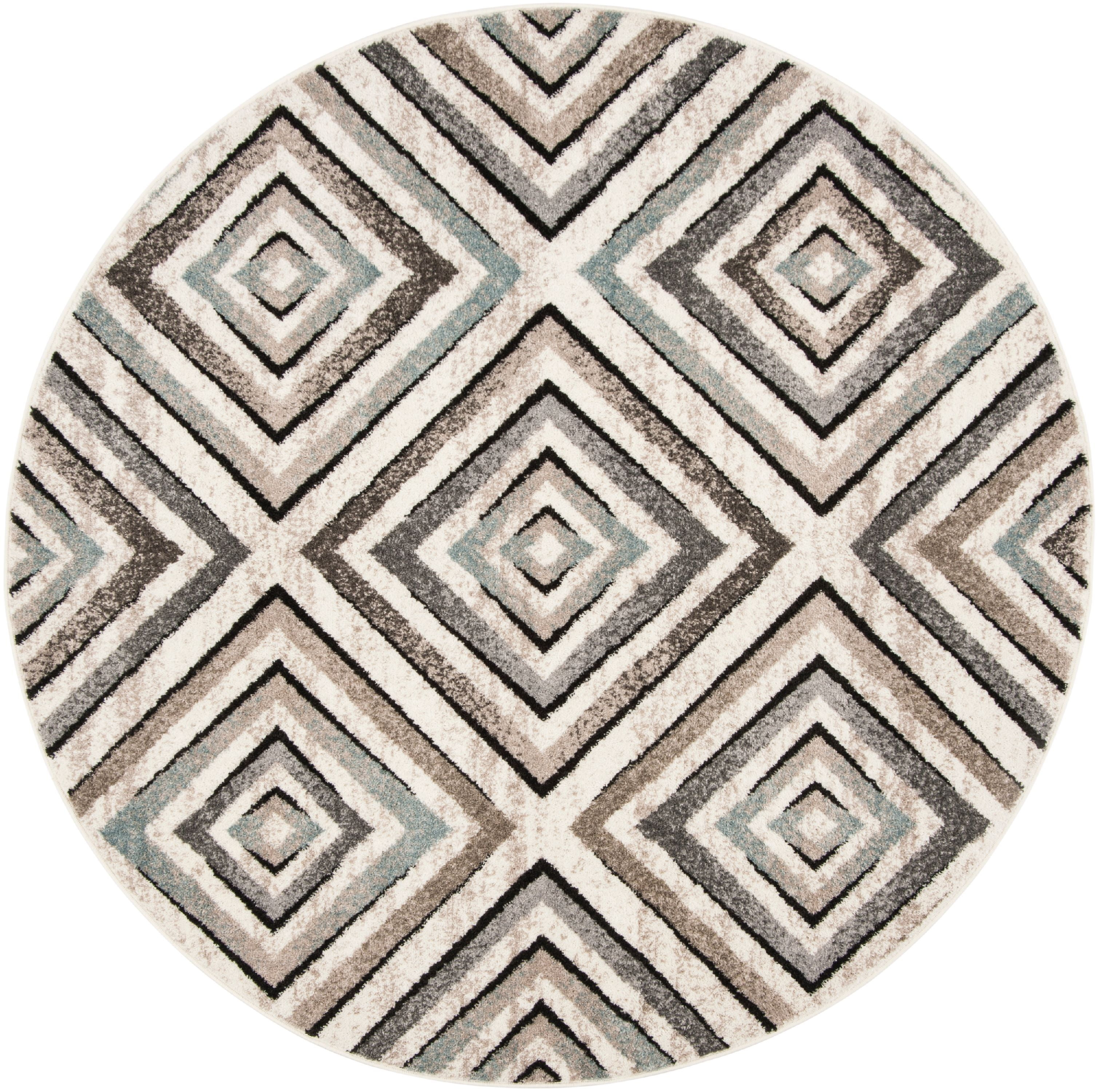 Amsterdam AMS109 Power Loomed Indoor Area Rug - Cream/Beige - 6'7" Round - Safavieh