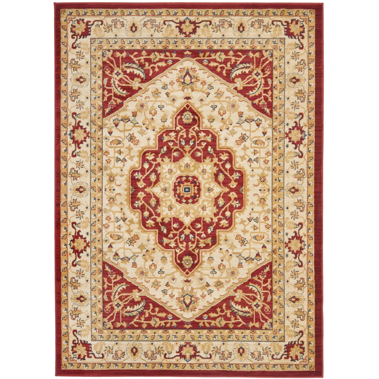 SAFAVIEH Austin Anrai Traditional Area Rug, Cream/Red, 5'3" x 7'6"