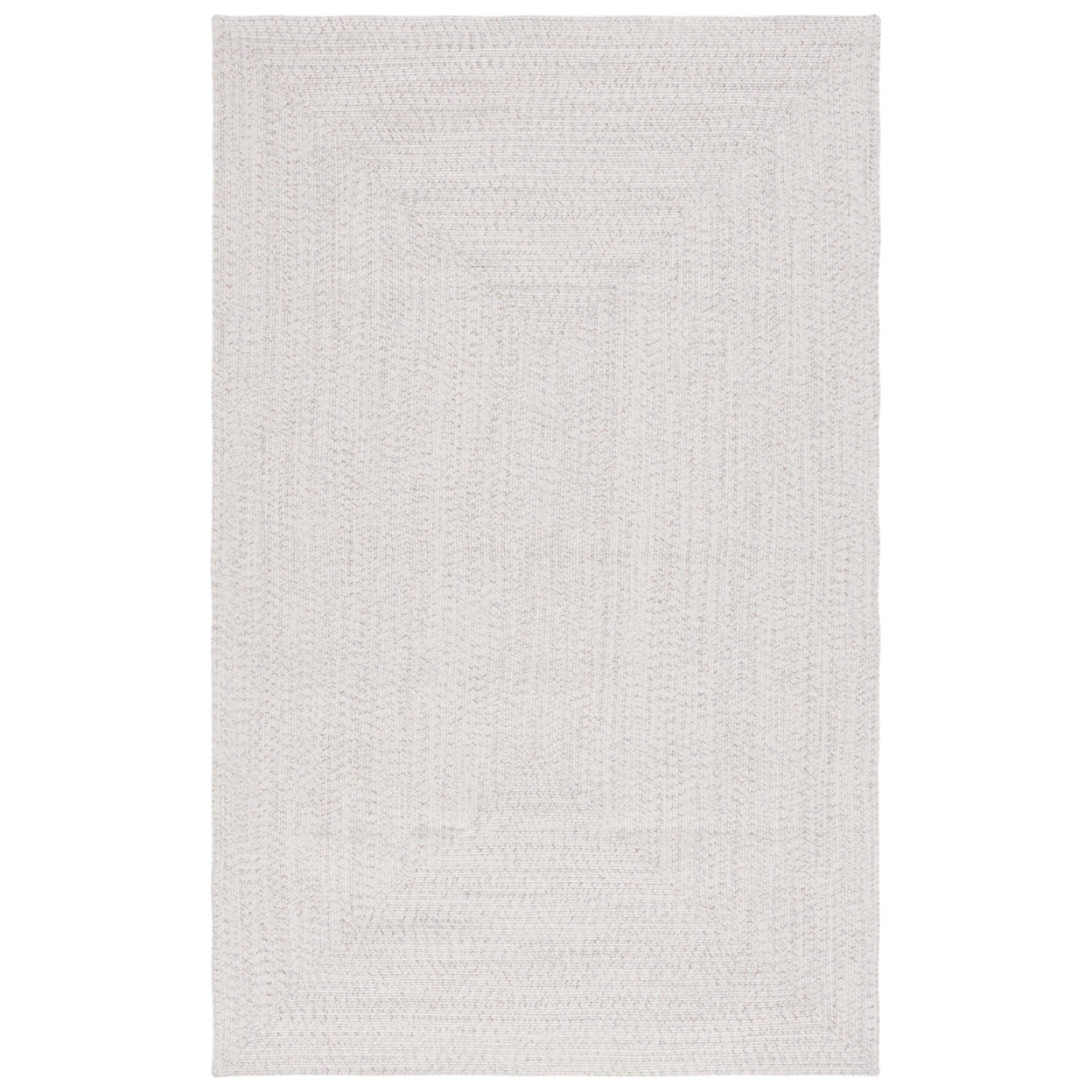 Braided BRA201 Hand Woven Indoor Machine Washable Accent Rug - Ivory/Light Grey - 3' Round - Safavieh