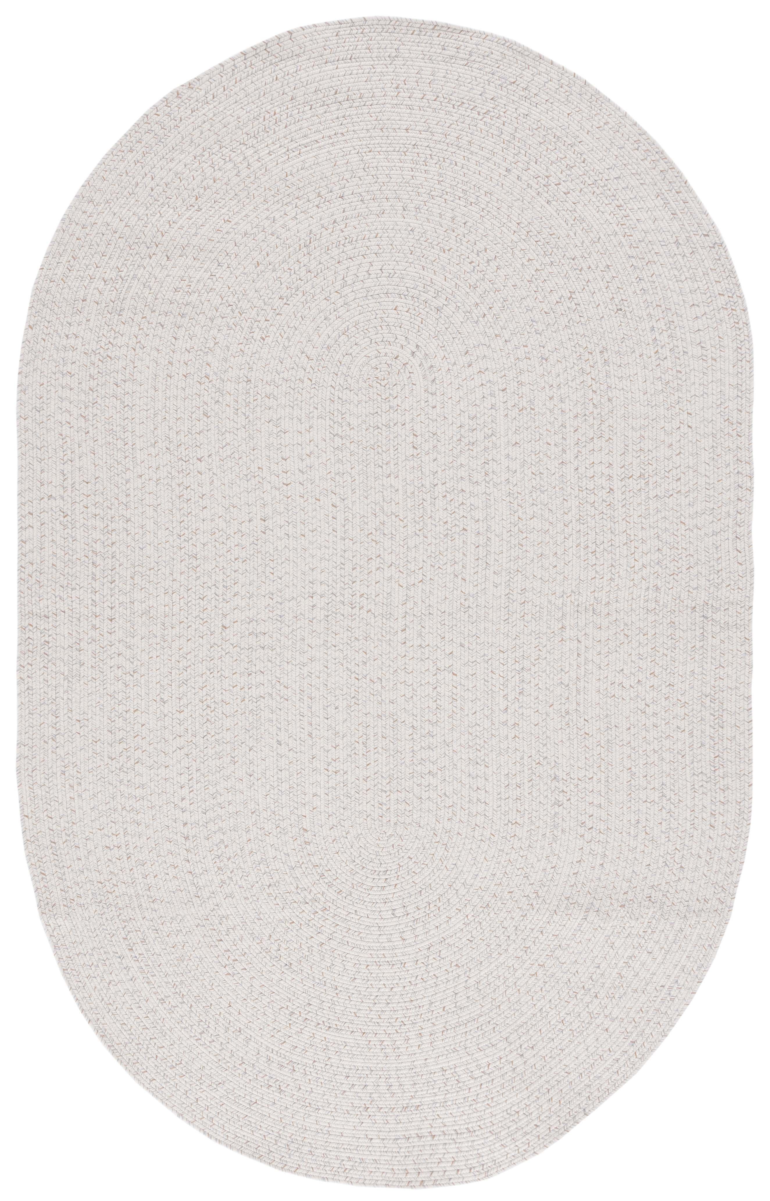 Braided BRA201 Hand Woven Indoor Machine Washable Area Rug - Ivory/Light Grey - 5'x8' Oval - Safavieh