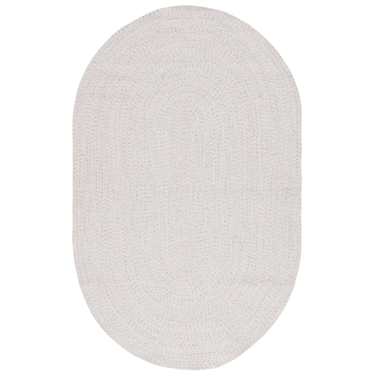 Braided BRA201 Hand Woven Indoor Machine Washable Area Rug - Ivory/Light Grey - 5'x8' Oval - Safavieh