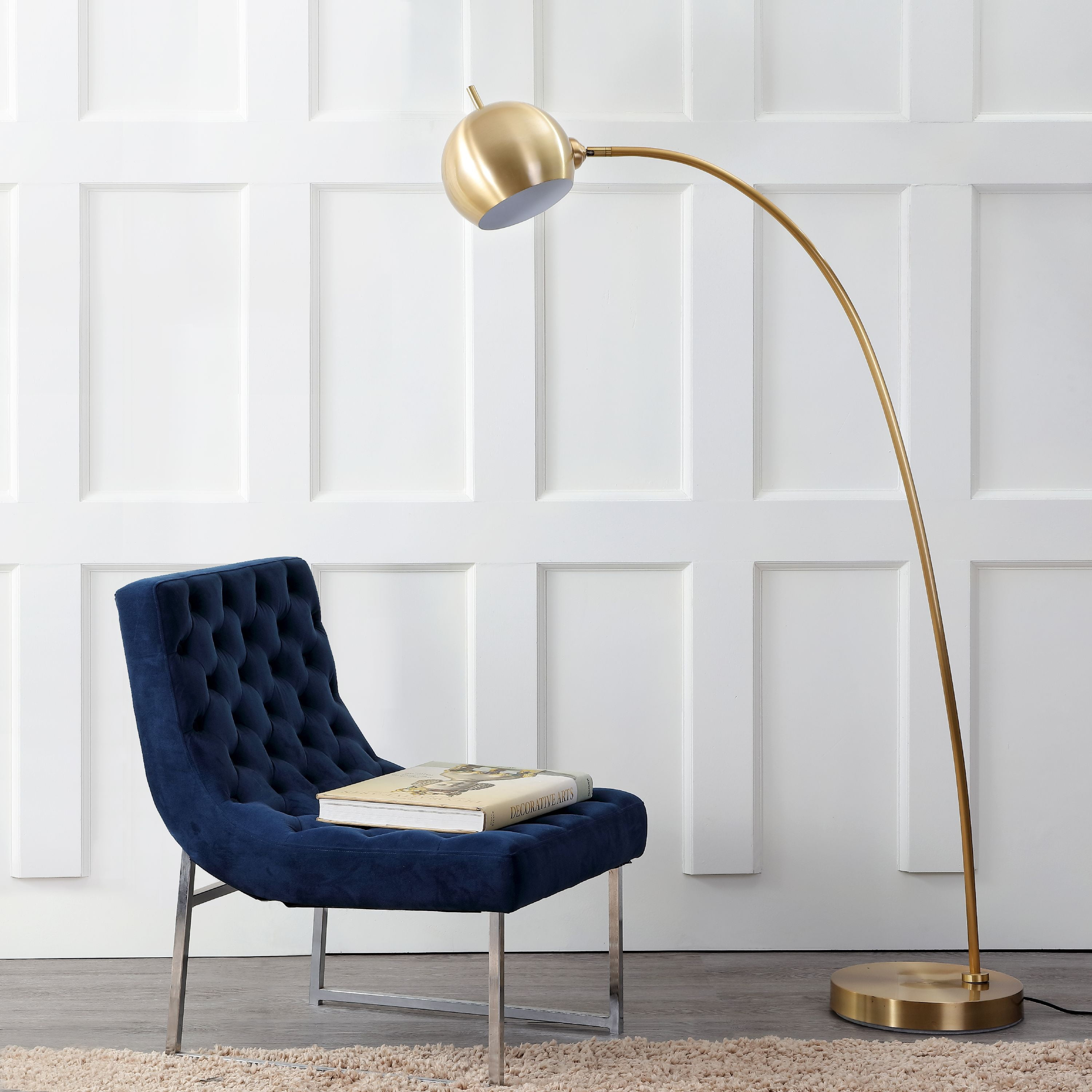 Safavieh Belami 66 in. H Modern Glam Curved Floor Lamp, Gold