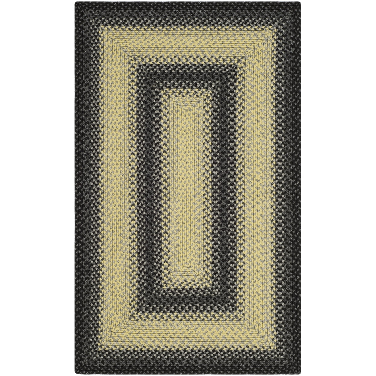 Braided BRD311 Hand Woven Accent Rug - Black/Grey - 3'x5' - Safavieh.