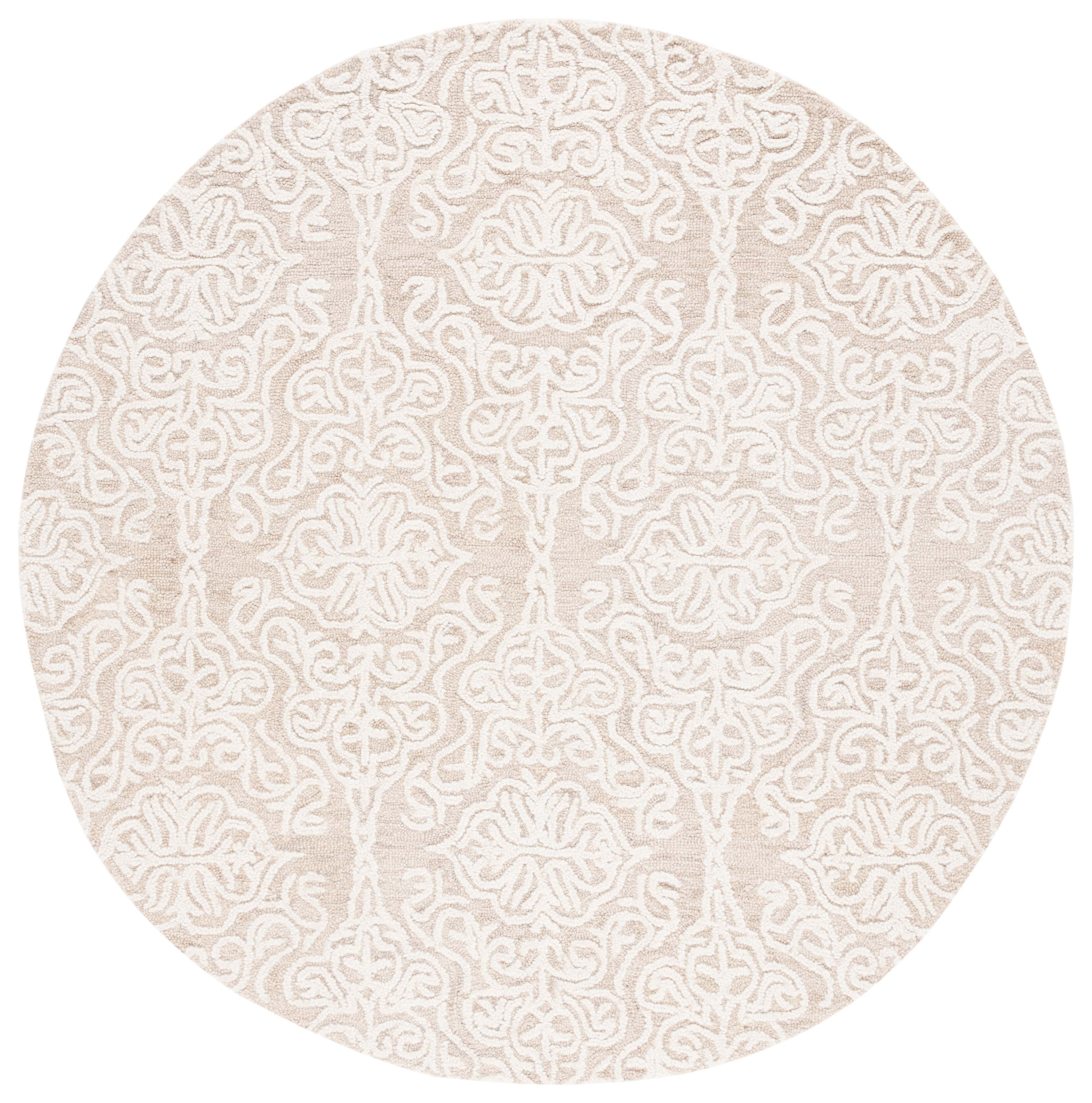 Blossom BLM912 Hand Hooked Area Rug - Ivory/Multi - 6' Round - Safavieh.