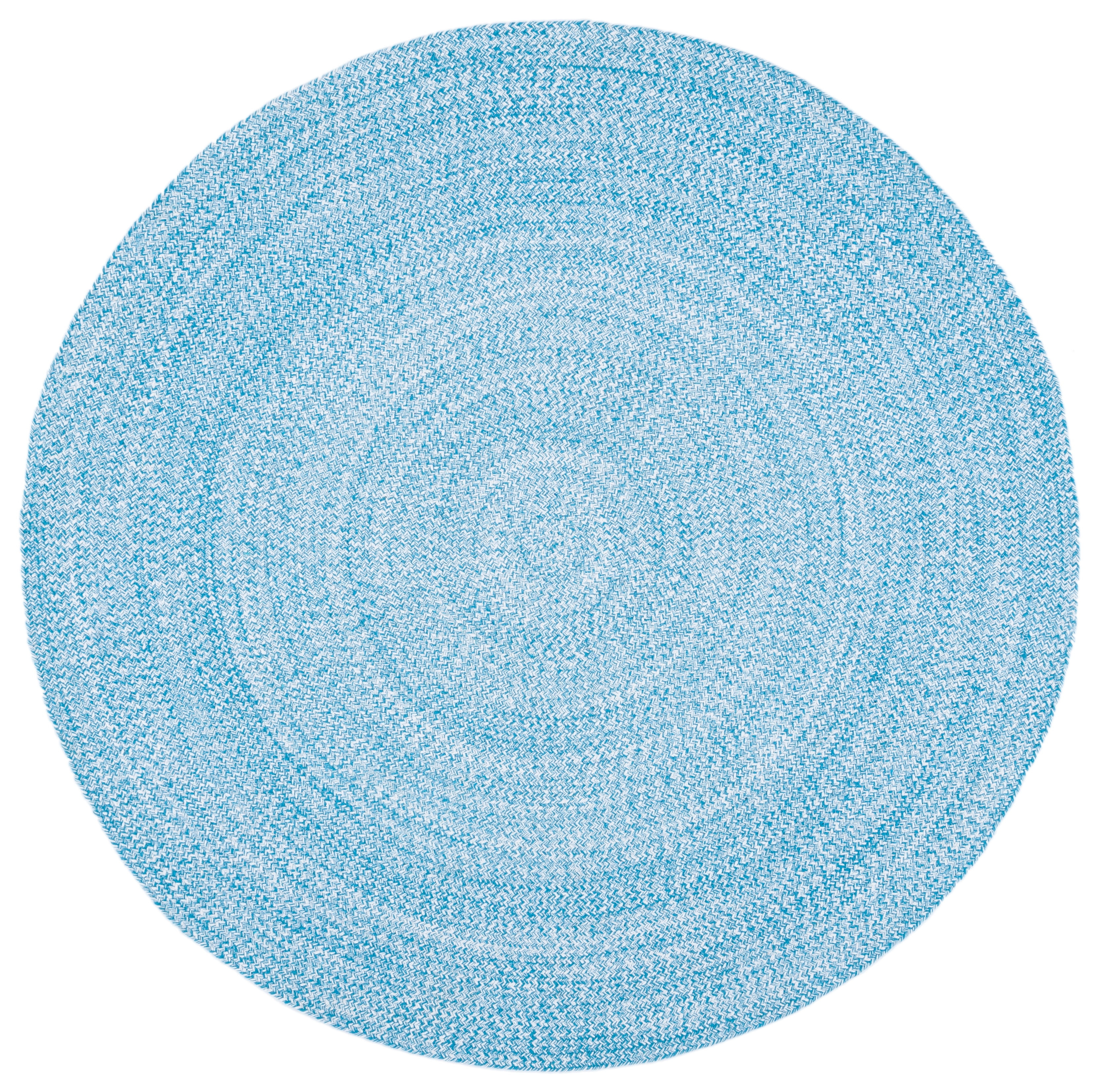 Braided BRD351 Hand Braided Area Rug - Blue/Ivory - 4' round - Safavieh.