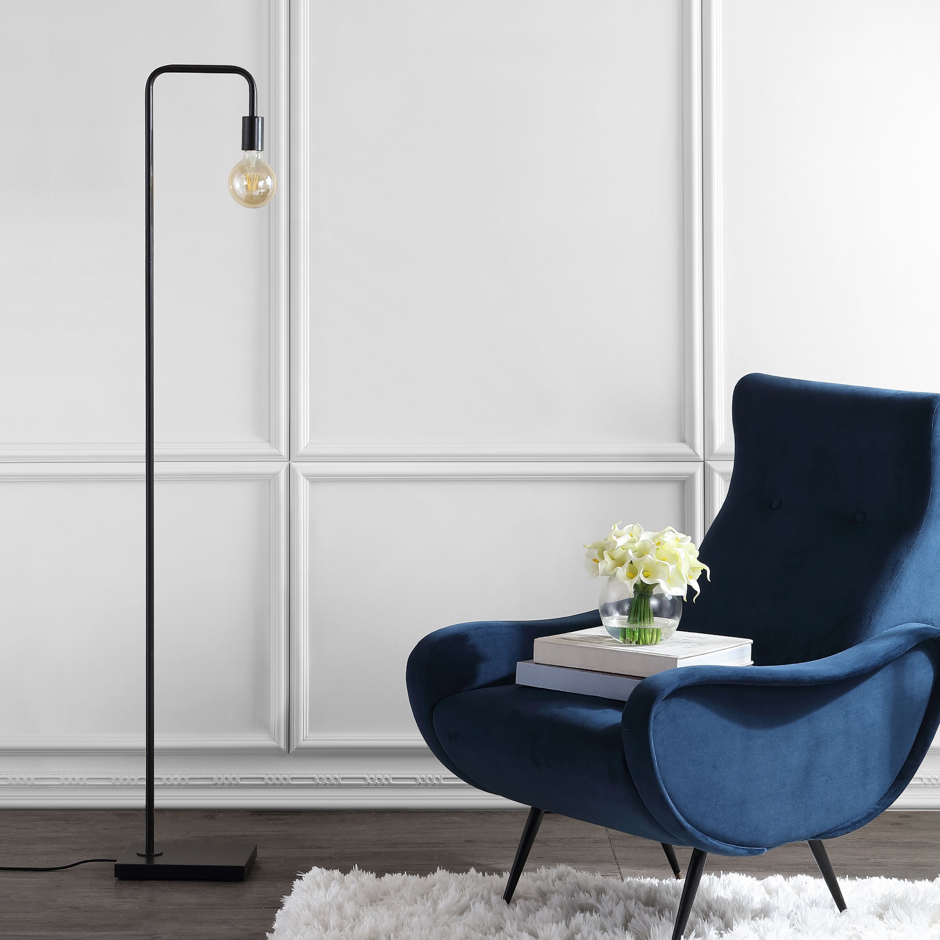 Safavieh Bran Solid Angled 60 in. H Top Floor Lamp, Dark Grey