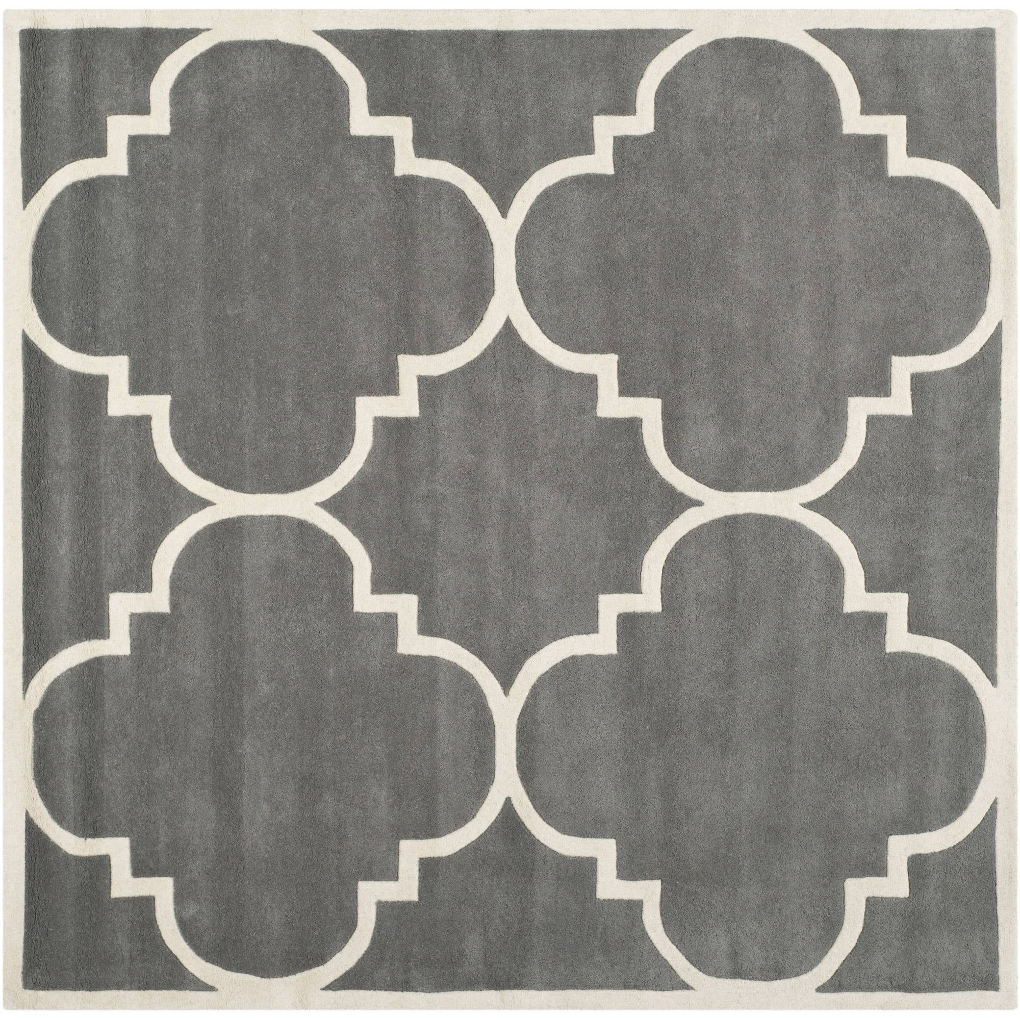 Safavieh CHATHAM, DARK GREY / IVORY, 4' X 4' Square, Area Rug, CHT730D-4SQ