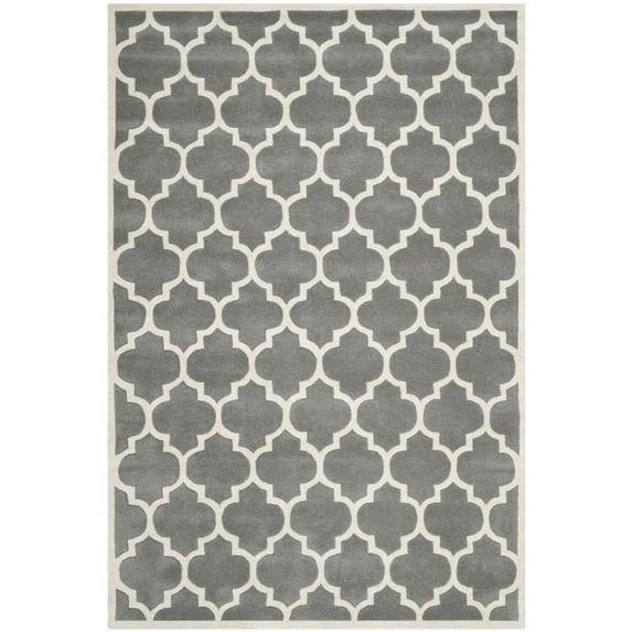Safavieh CHATHAM, DARK GREY / IVORY, 5' X 8', Area Rug, CHT734D-5