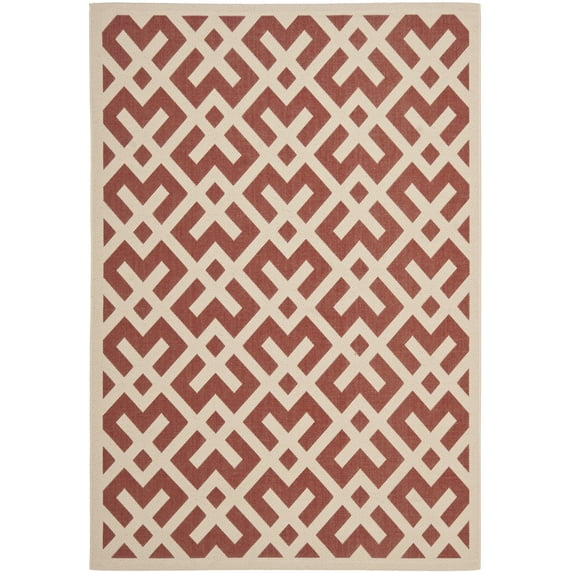Safavieh COURTYARD, RED / BONE, 5'-3" X 7'-7", Area Rug, CY6915-238-5