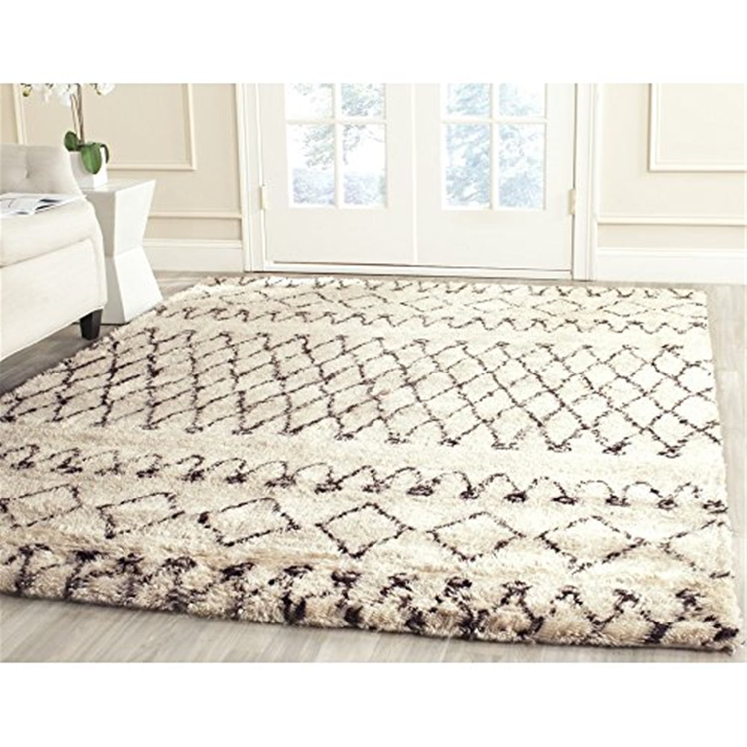 Safavieh CSB851 Casablanca Area Rug-Finish:Ivory/Black,Shape:Shape,Size:Size
