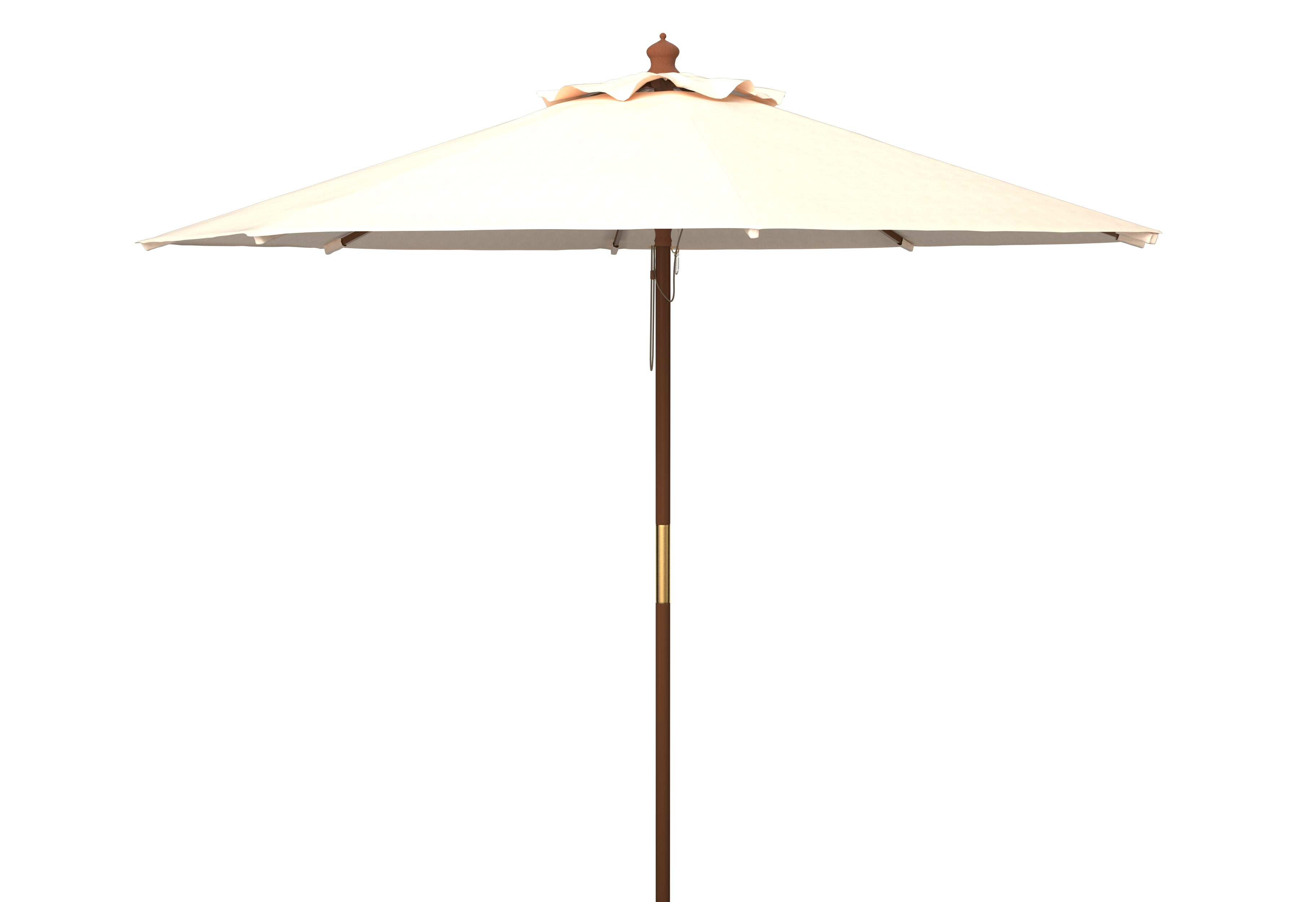 Cannes 11Ft Wooden Pulley Market Umbrella  - PAT8109 - Beige - Safavieh