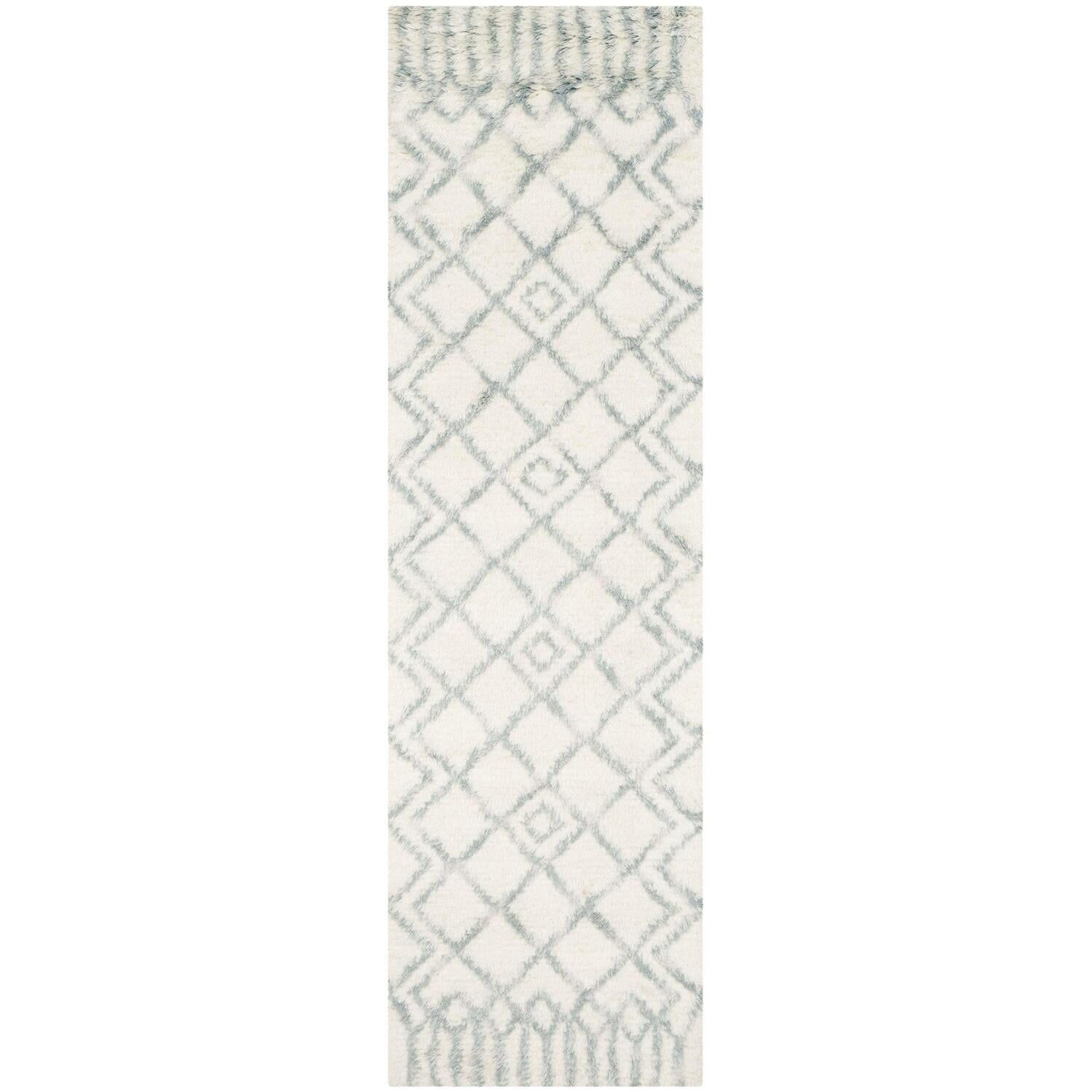 Casablanca CSB894 Hand Tufted Indoor Runner Rug - Ivory/Blue - 2'3"x8' - Safavieh