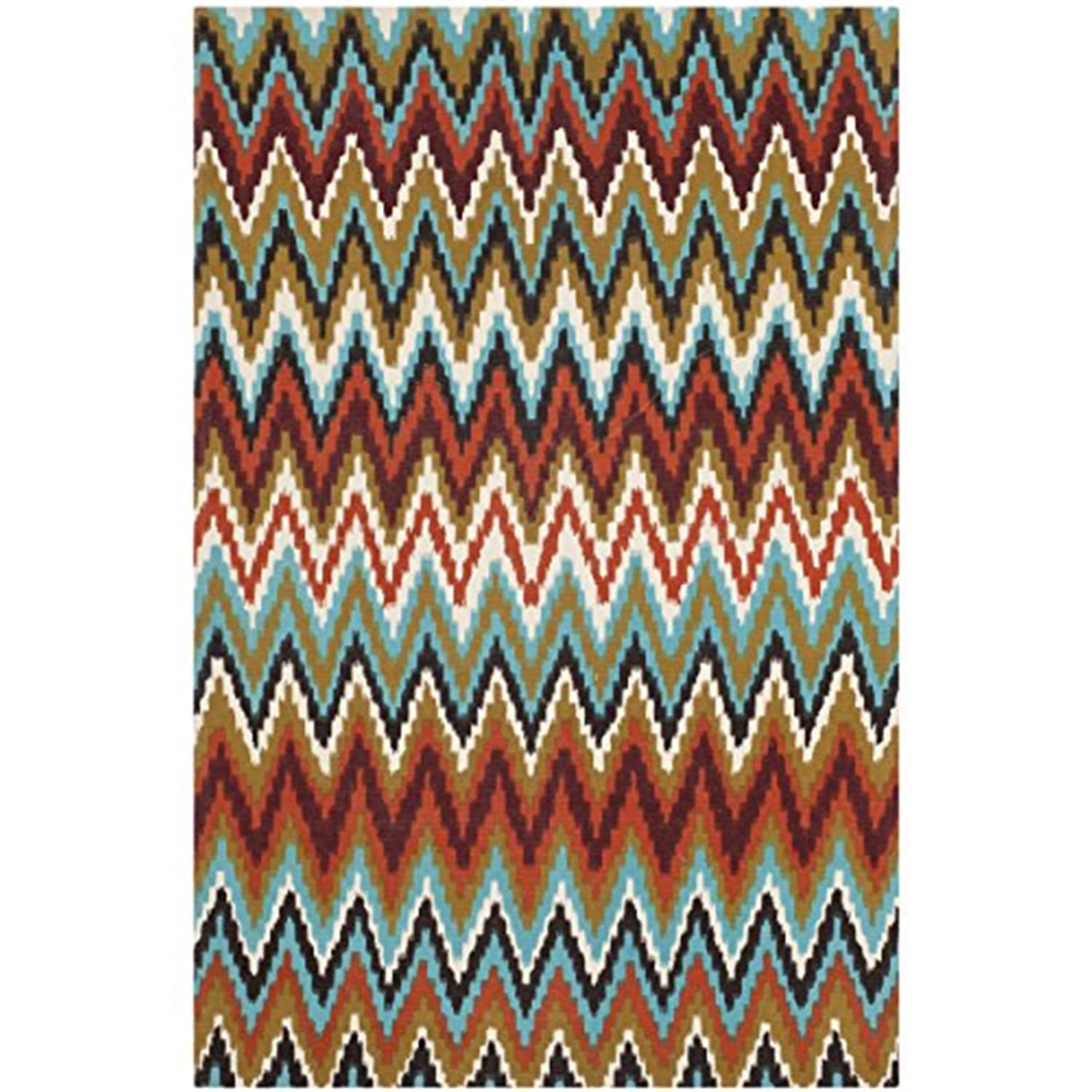 Safavieh Cedar Brook Collection Handmade Cotton Area Rug-Color:Teal/Red,Shape:Small Rectangle,Size:6'L x 4'W