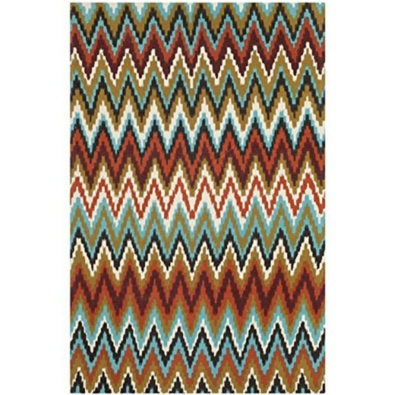 Safavieh Cedar Brook Collection Handmade Cotton Area Rug-Color:Teal/Red,Shape:Small Rectangle,Size:6'L x 4'W