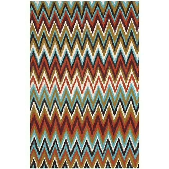 Safavieh Cedar Brook Collection Handmade Cotton Area Rug-Color:Teal/Red,Shape:Small Rectangle,Size:6'L x 4'W