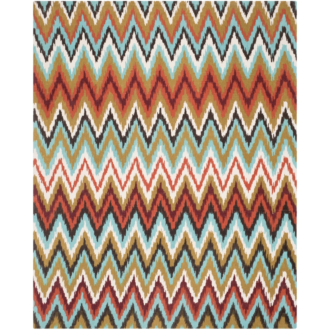SAFAVIEH Cedar Brook Carthach Chevron Cotton Area Rug, Teal/Red, 6' x 9'