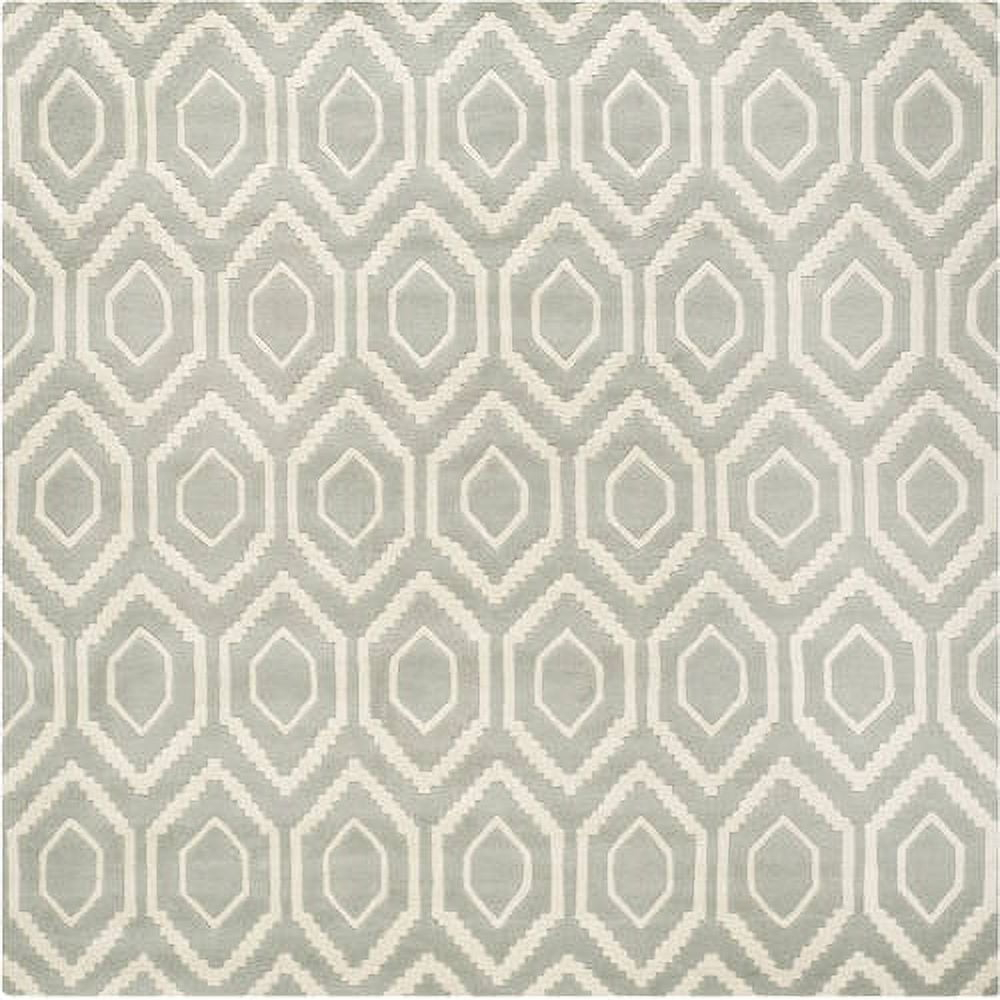 SAFAVIEH Chatham Graham Geometric Wool Area Rug, Grey/Ivory, 5' x 5' Square