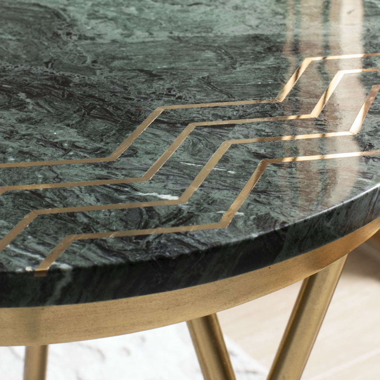 Safavieh  Coletta Marble Accent Table - Dark Green - 18" x 18" x 23"