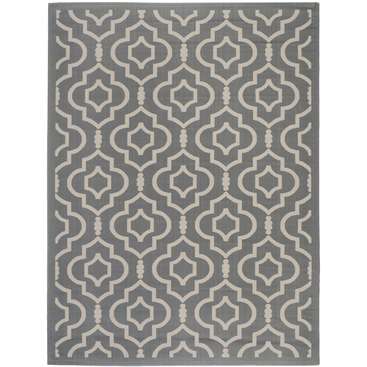 Safavieh Courtyard Alexa Geometric Indoor/Outdoor Area Rug, 4' x 5'7", Anthracite/Beige