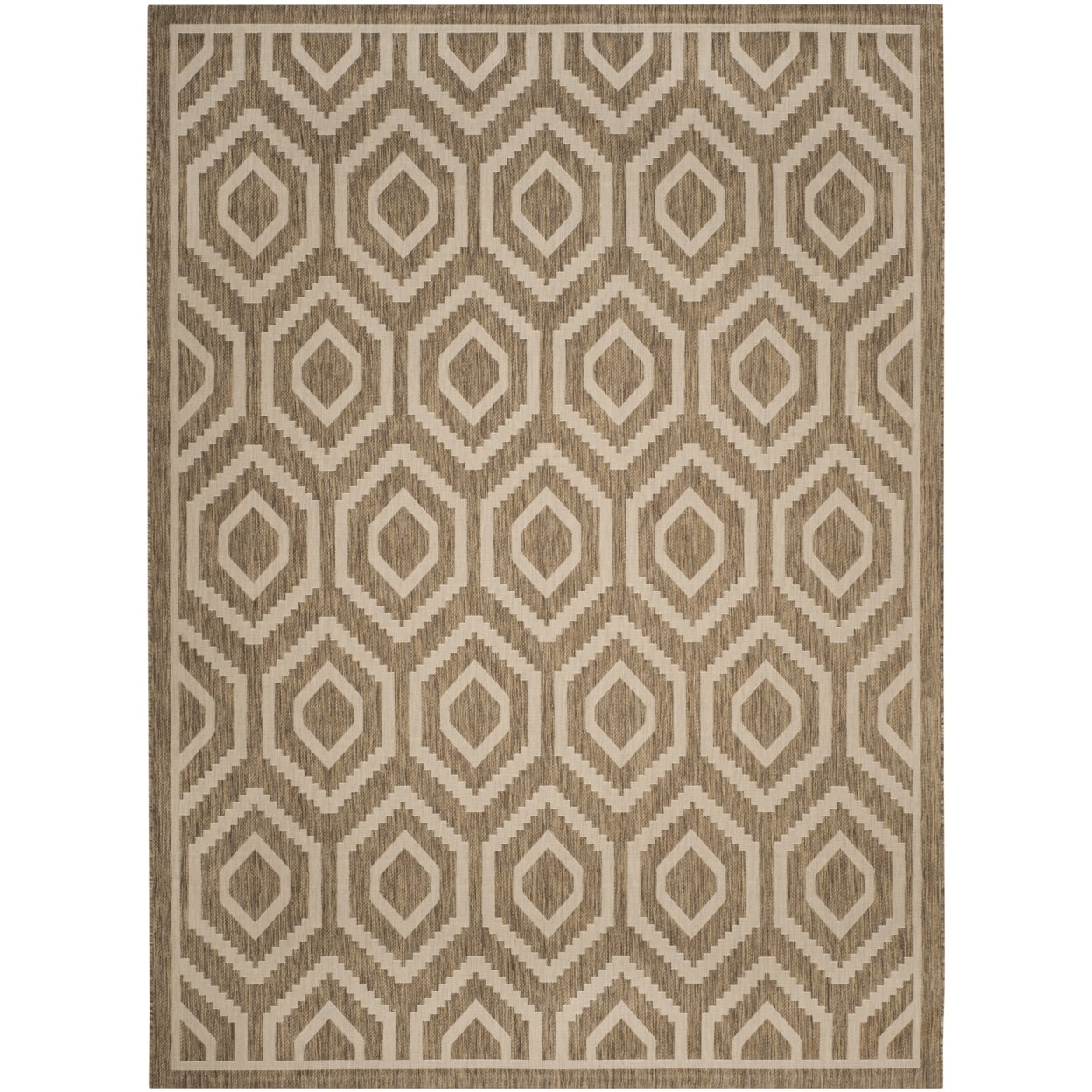 Safavieh Courtyard Amelia Geometric Indoor/Outdoor Area Rug, 9' x 12', Brown/Bone
