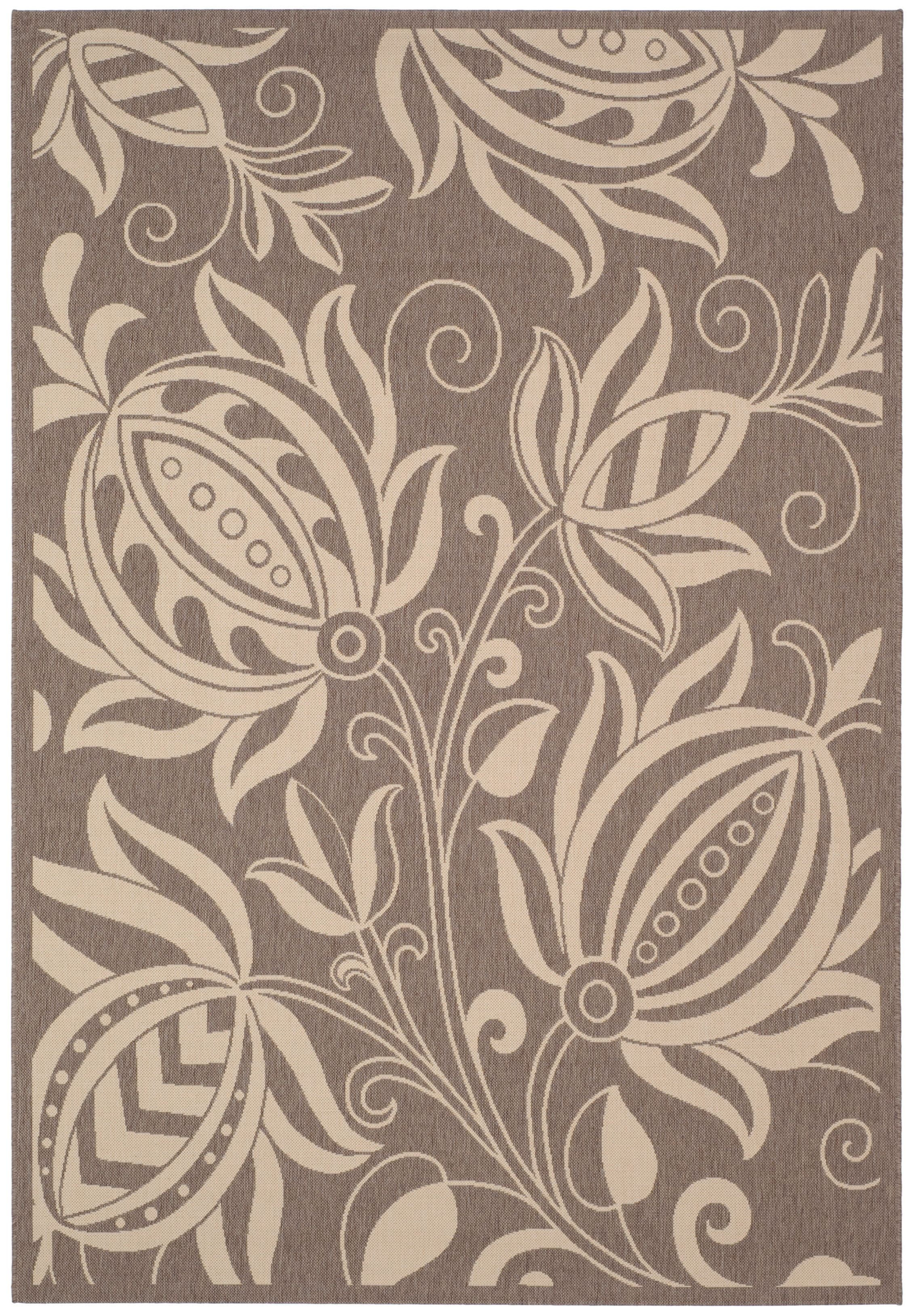 Courtyard CY2961 Power Loomed Indoor and Outdoor Area Rug - Brown/Natural - 9'x12' - Safavieh