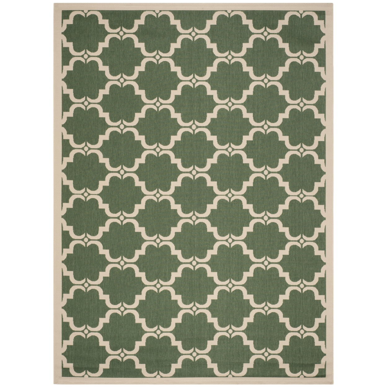 SAFAVIEH Courtyard Estelle Geometric Indoor/Outdoor Area Rug, 9' x 12', Dark Green/Beige
