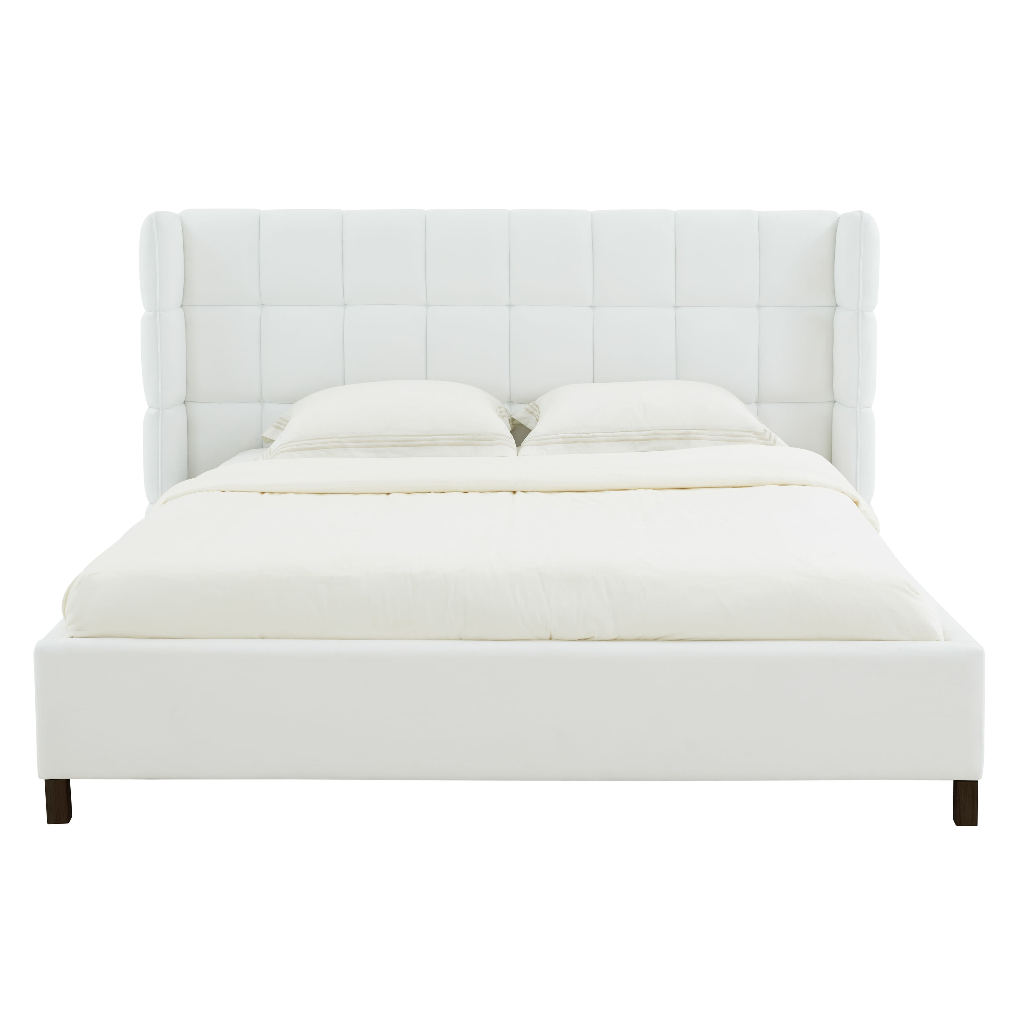 Safavieh  Couture Emerson Grid Tufted Bed. White 74 IN W x 87 IN D x 51 IN H