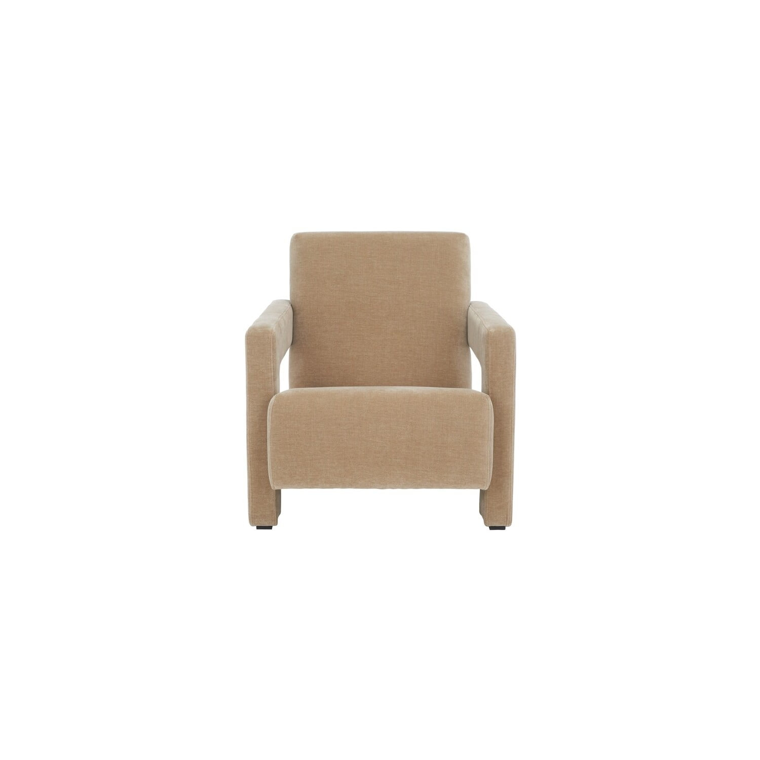 Safavieh  Couture Taylor Modern Velvet Accent Chair - 27 in. W x 35 in. D x 30 in. H Light Brown
