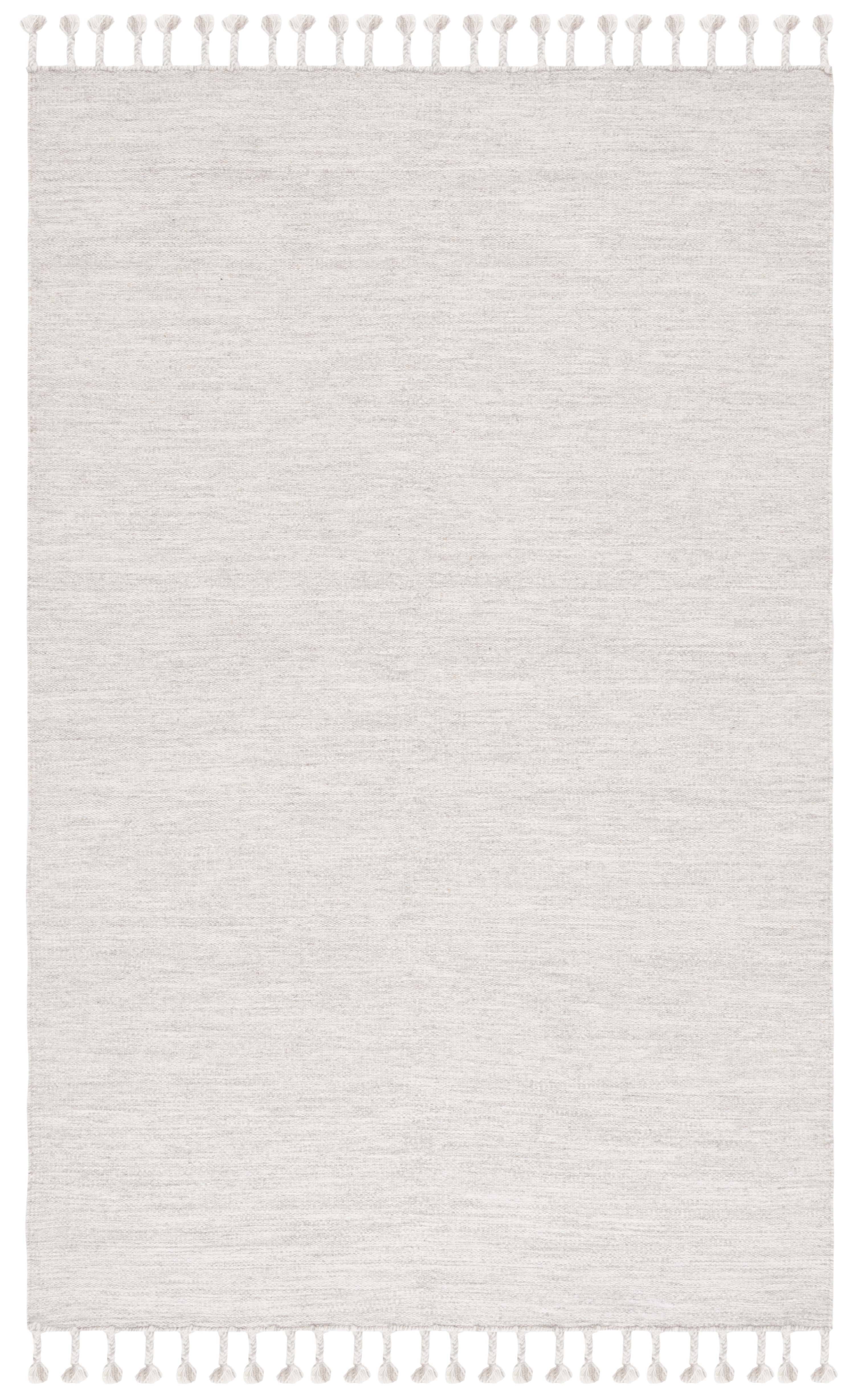 SAFAVIEH Dhurries Ksenija Solid Wool Area Rug, Beige, 5' x 8'