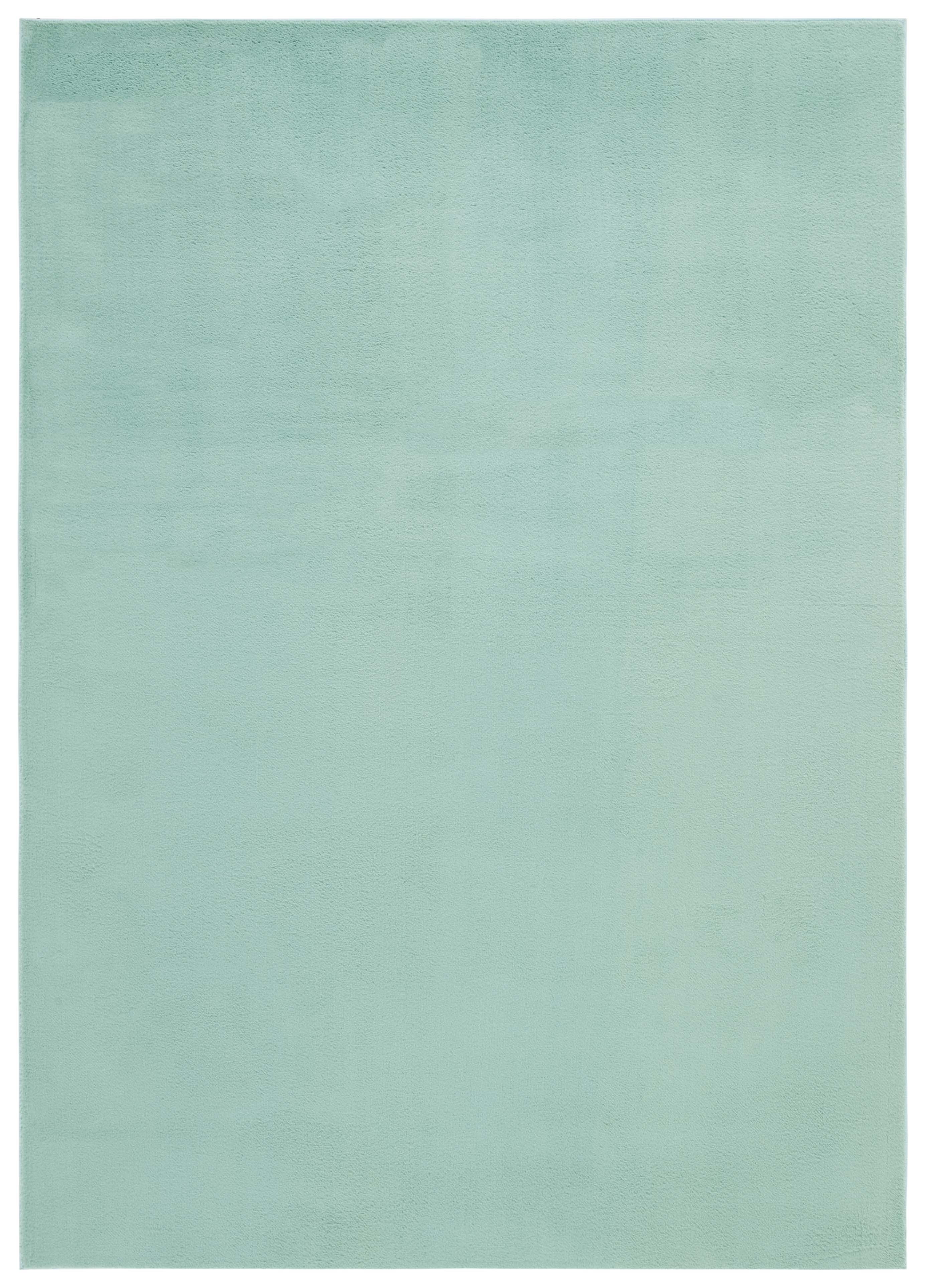 SAFAVIEH Faux Rabbit Fur Daven Solid Polyester Machine Washable Area Rug, Sage, 4' x 6'