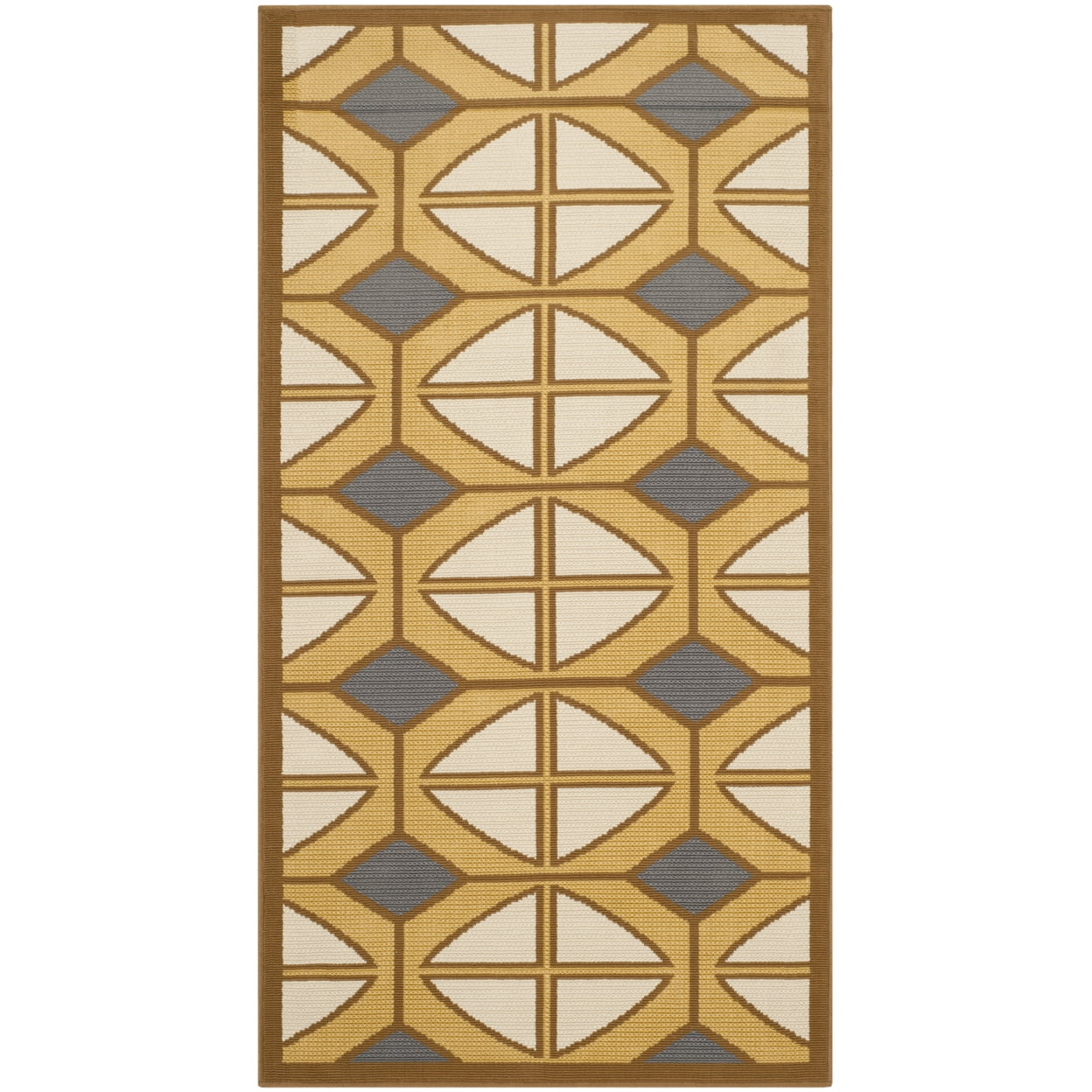 Hampton HAM510 Power Loomed Indoor/Outdoor Accent Rug - Camel/Ivory - 2'7"x5' - Safavieh.