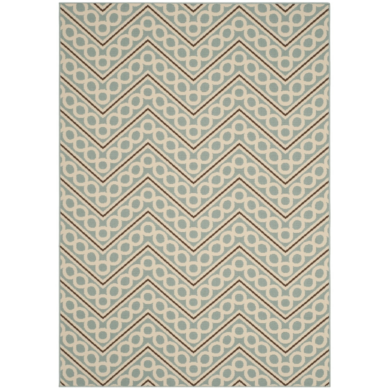 Hampton HAM513 Power Loomed Indoor/Outdoor Area Rug - Light Blue/Ivory - 5'1"x7'7" - Safavieh.