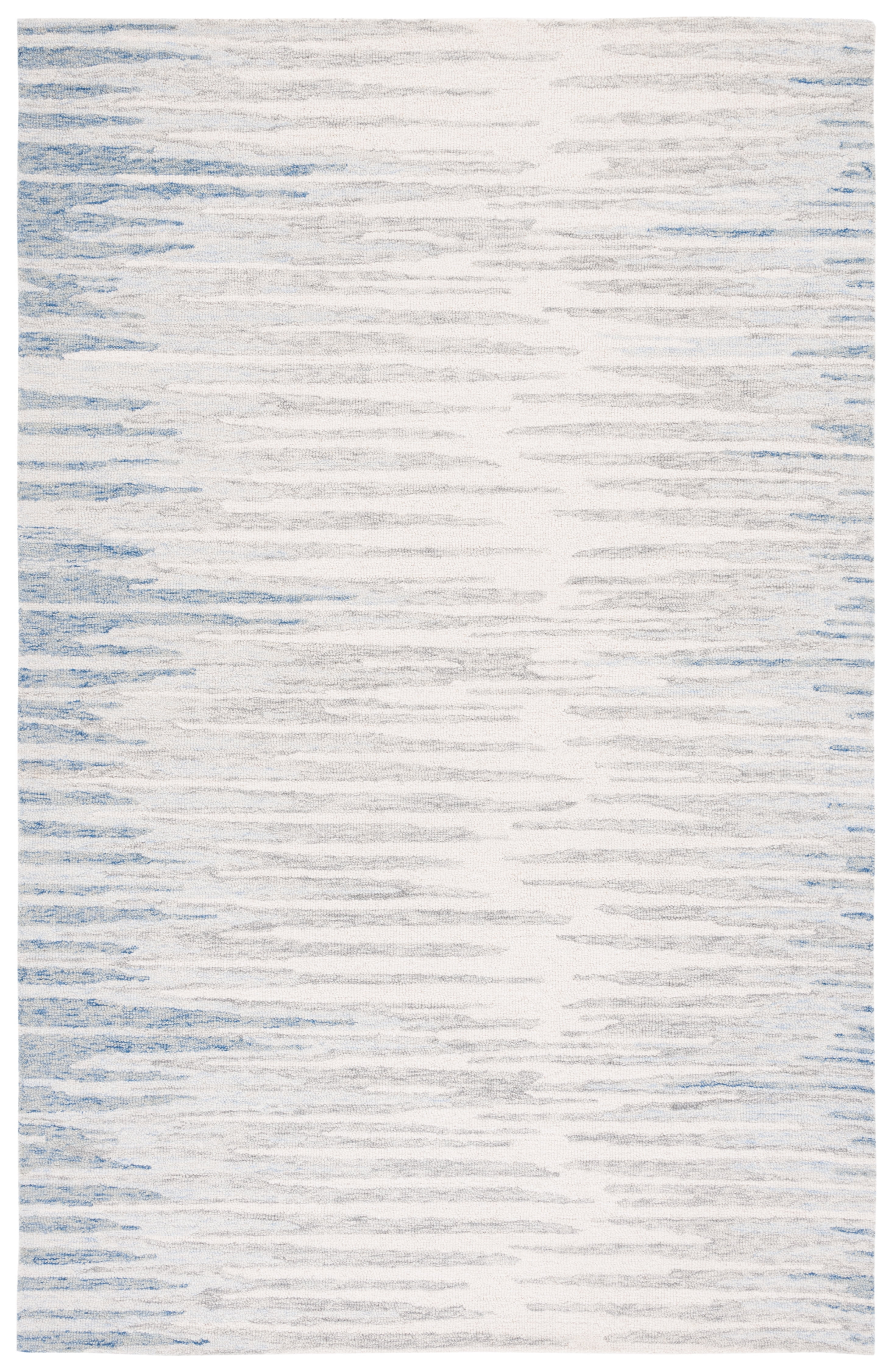 Safavieh  Handmade Abstract Salama Modern Wool Rug 6' x 9' - Ivory/Light Blue