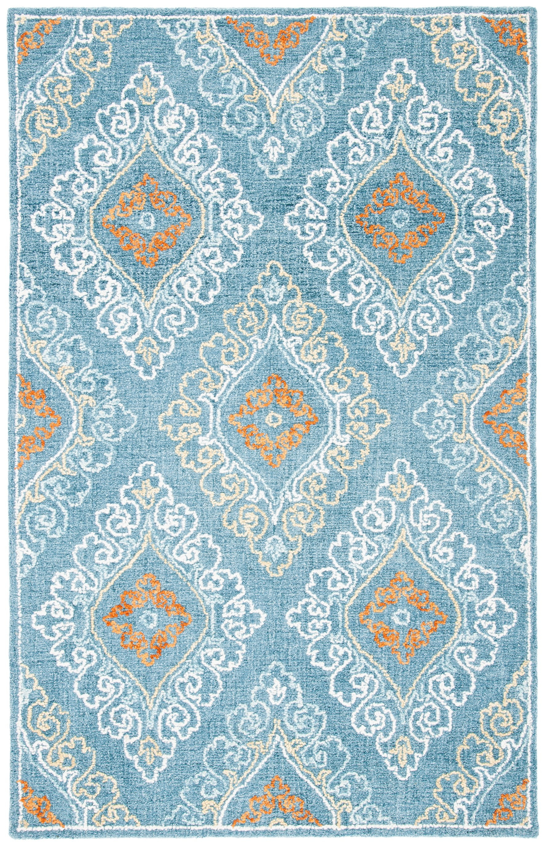 Safavieh  Handmade Blossom Sueann Wool Rug 8' x 10' 8' x 10' Indoor, Handmade Living Room, Bedroom, Dining Room Rectangle