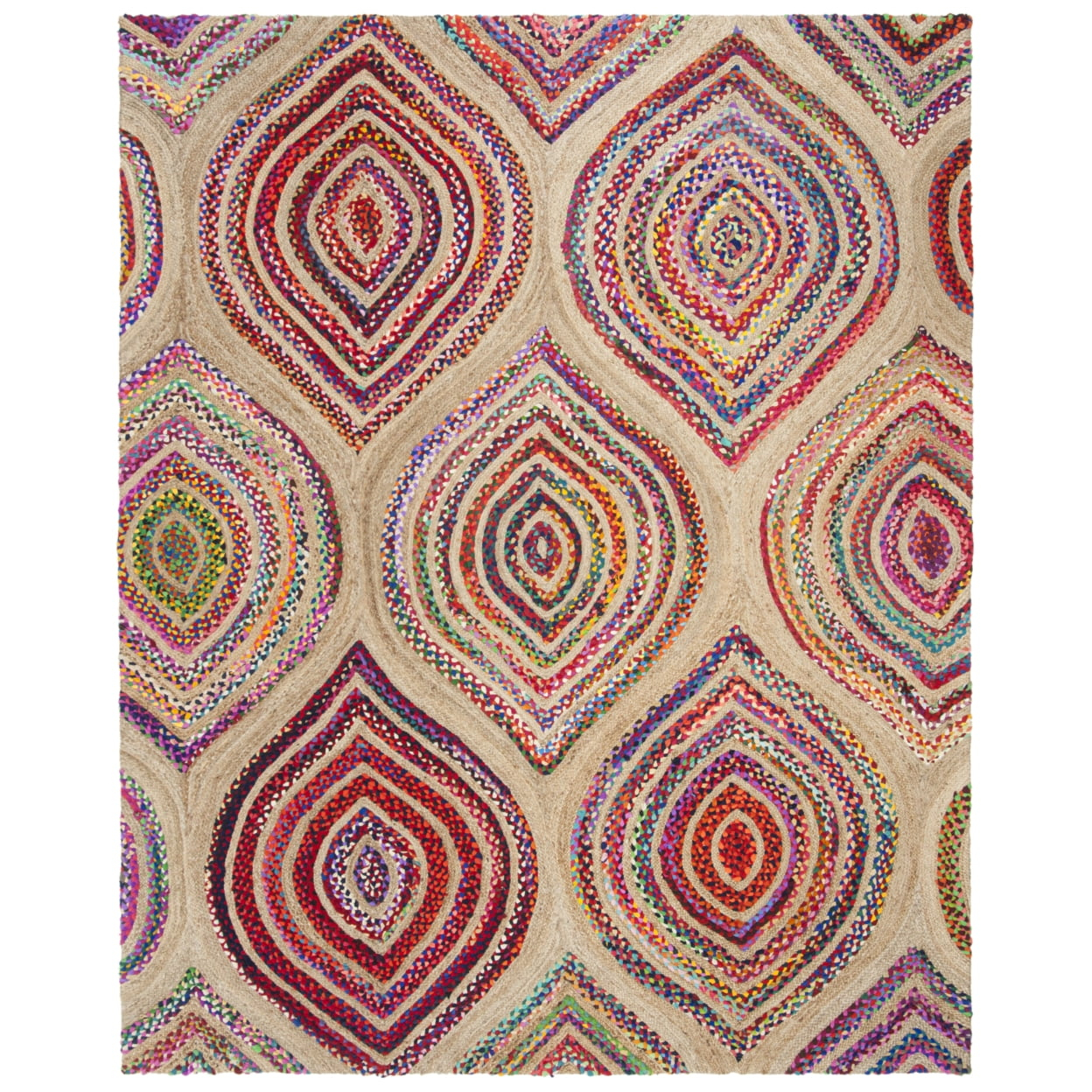 Cape Cod CAP605 Hand Woven Area Rug - Natural/Multi - 8'x10' - Safavieh.