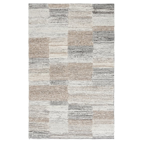 SAFAVIEH Casablanca Zayden Checkered Area Rug, Natural/Ivory, 4' x 6'