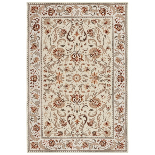 SAFAVIEH Easy Care Myrtle Floral Area Rug, Ivory/Beige, 9' x 12'